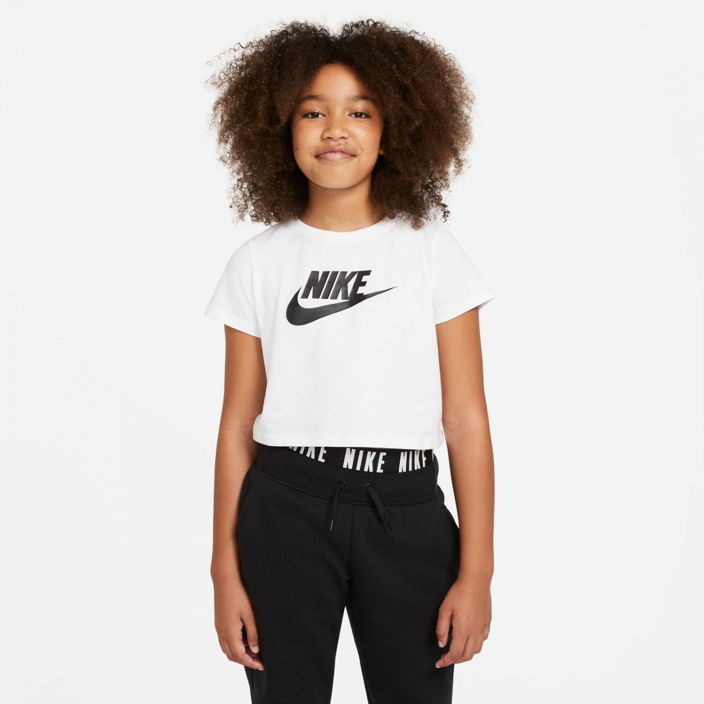 Nike T-Shirt Sportswear White/Black for Girls