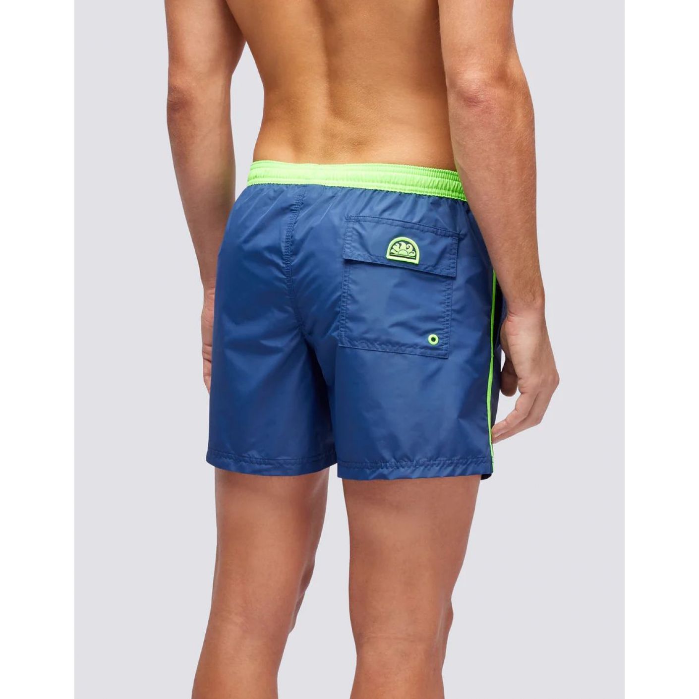 Sundek Iconic Taffeta Herren-Schwimmboxer in Marineblau/Grün