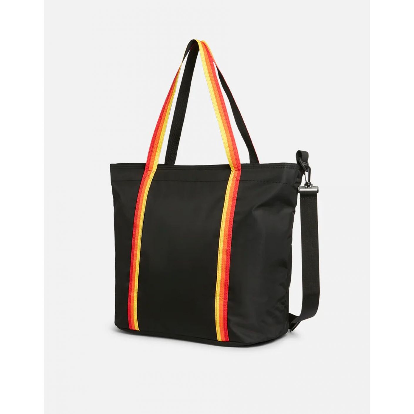 Sundek Bon Black beach bag with rainbow details