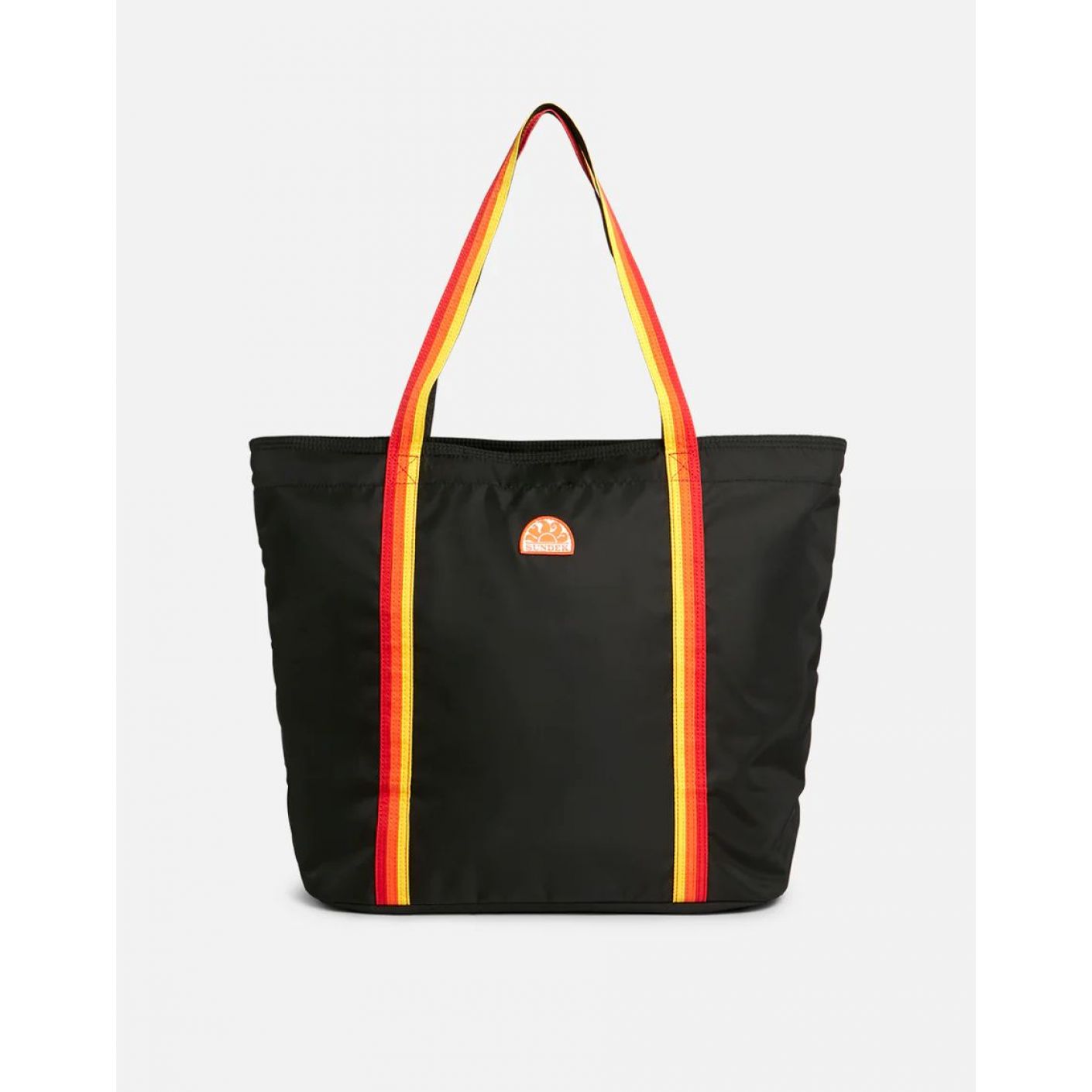 Sundek Bon Black beach bag with rainbow details