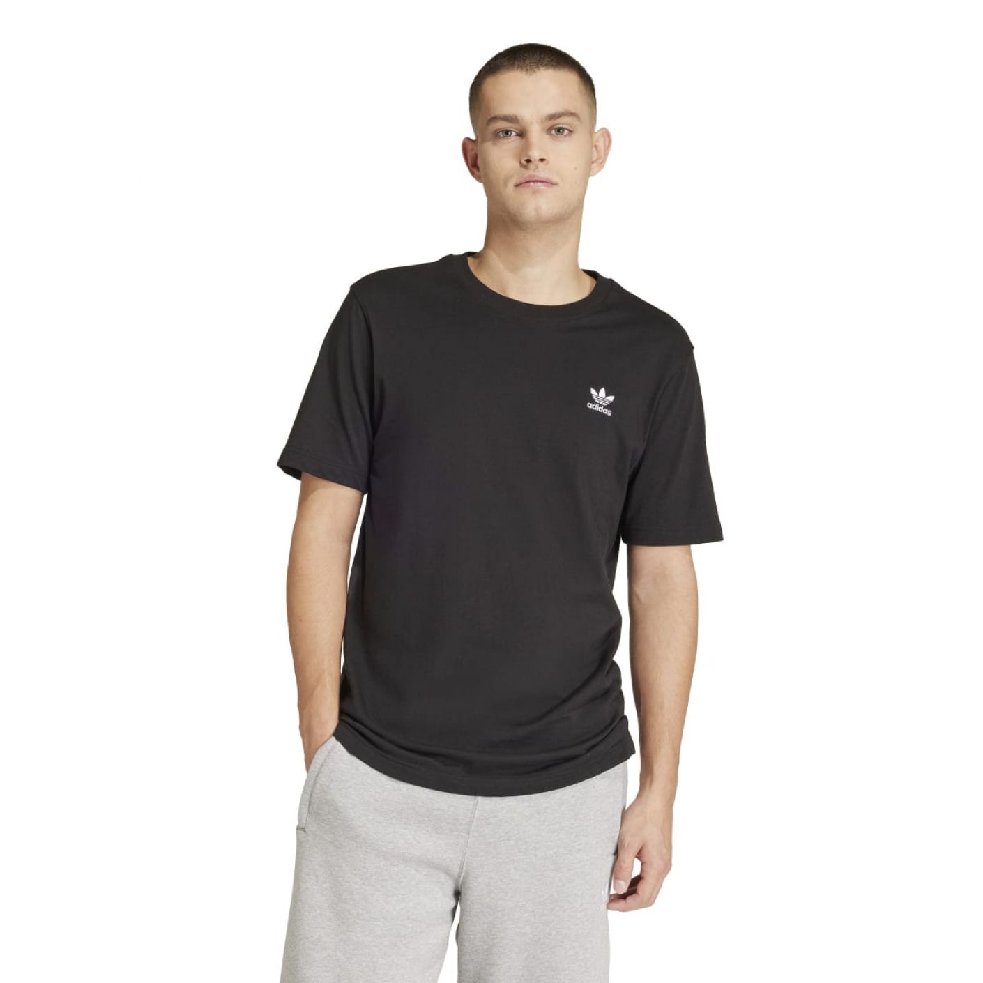 Adidas T-Shirt Trefoil Essential Nera da Uomo