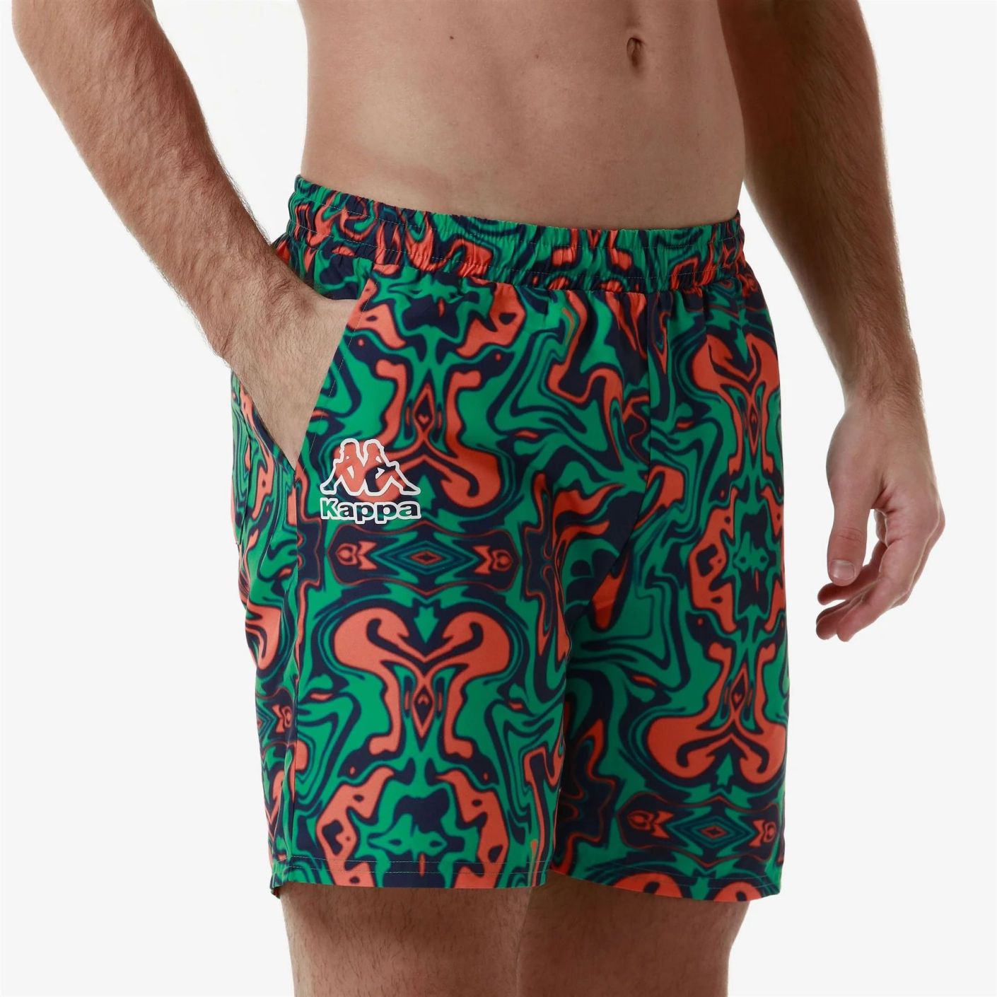 Kappa Fiolmo Logo Orange/Blau/Grün Herren Badeshorts