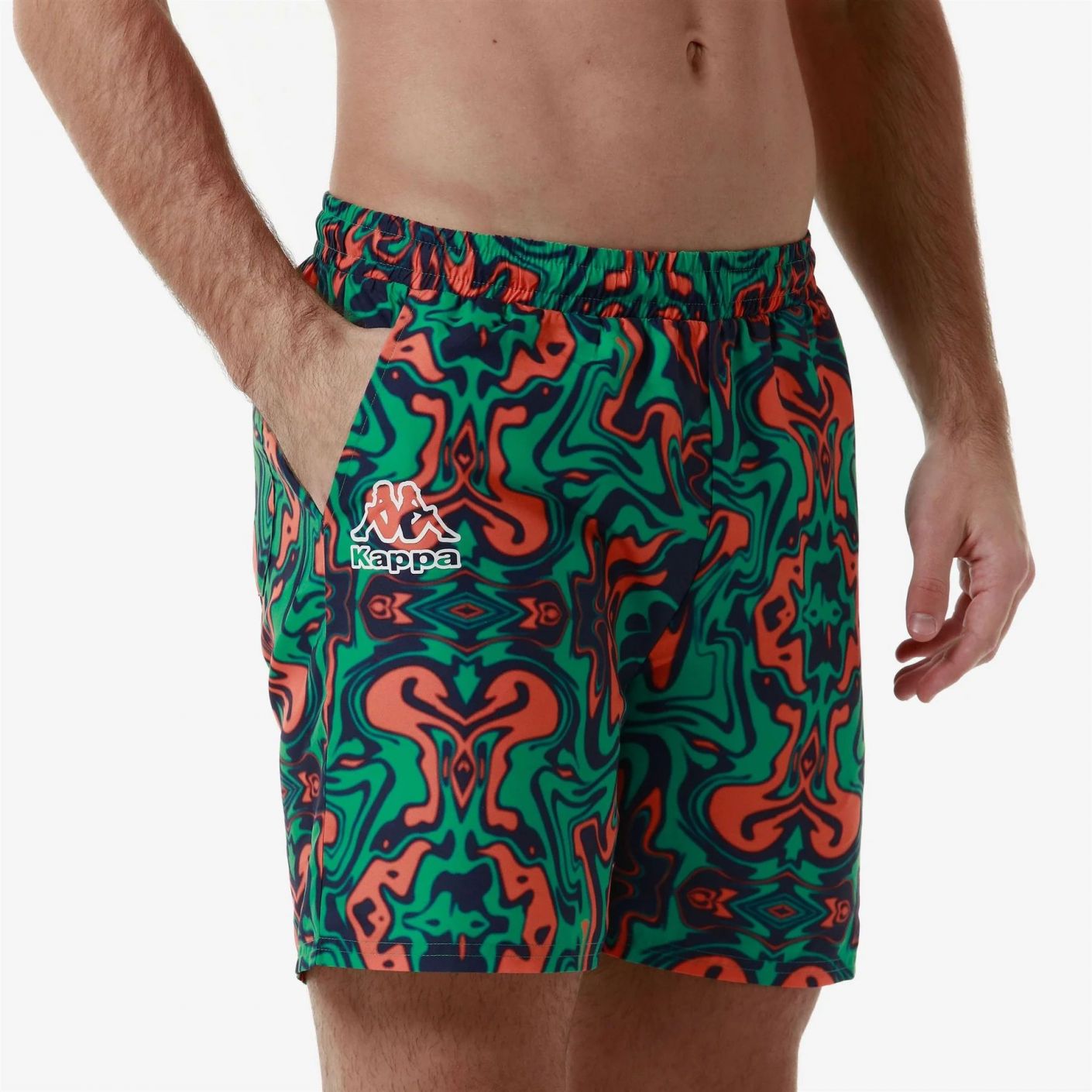 Kappa Short mare Logo Fiolmo Orange/Blue/Green da Uomo