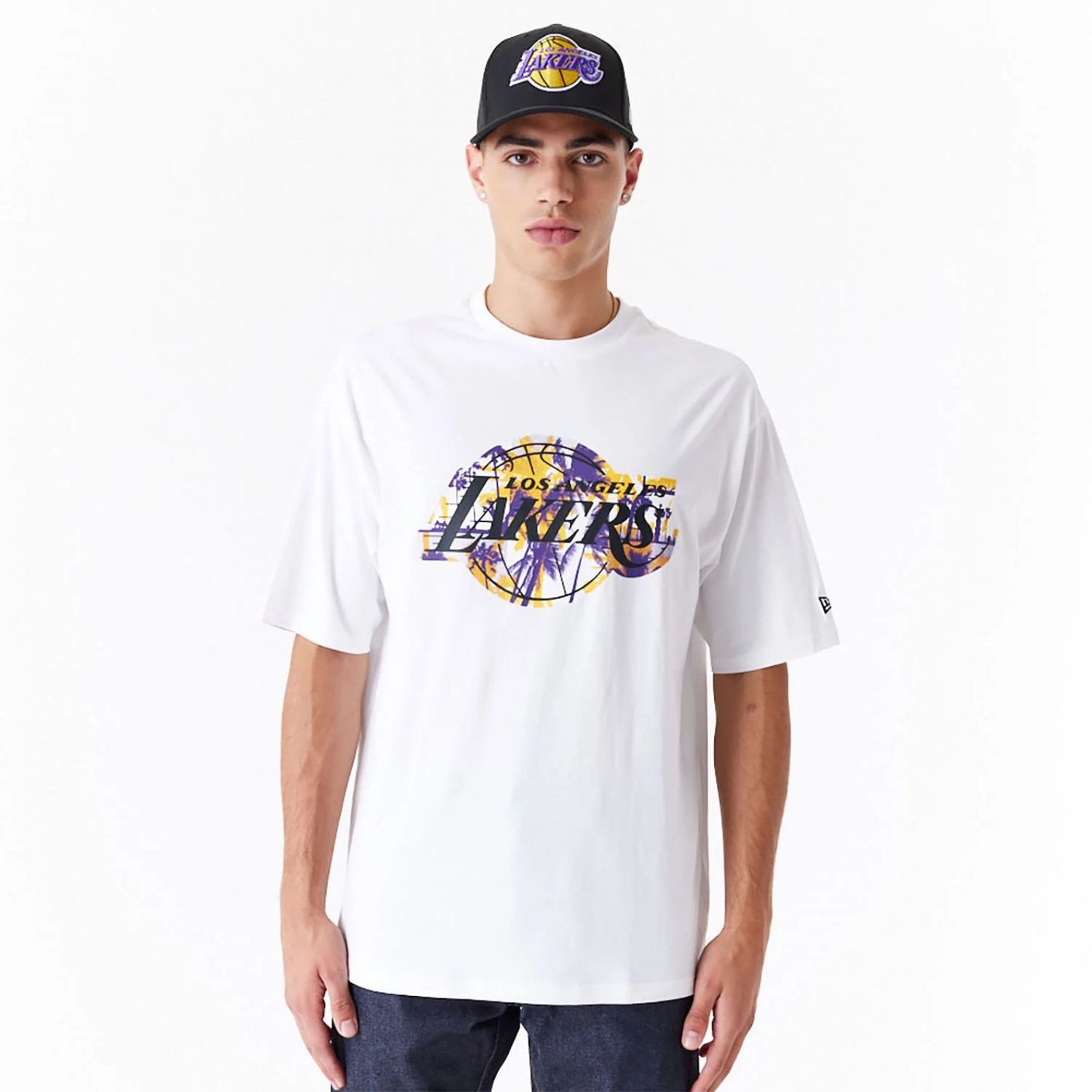 New Era T-Shirt Oversize LA Lakers NBA Large Infill Bianca