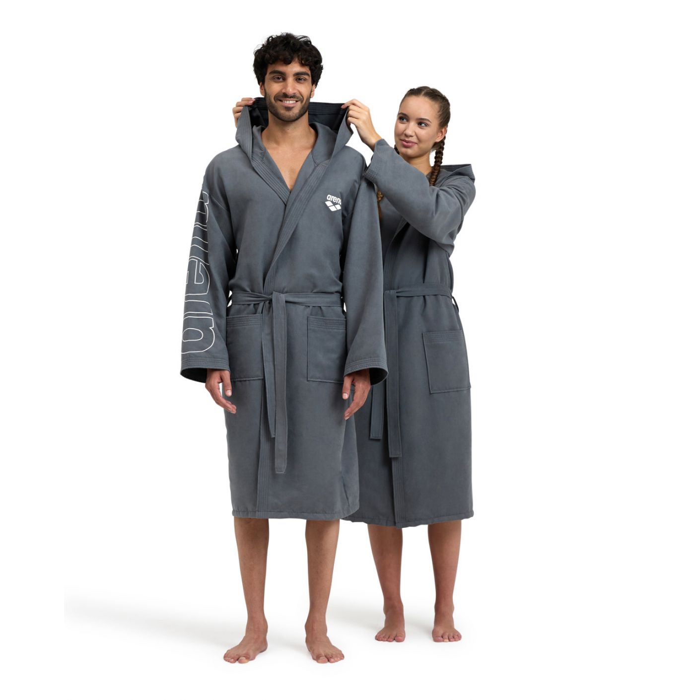 Arena Zeal Plus Bathrobe Grey/White