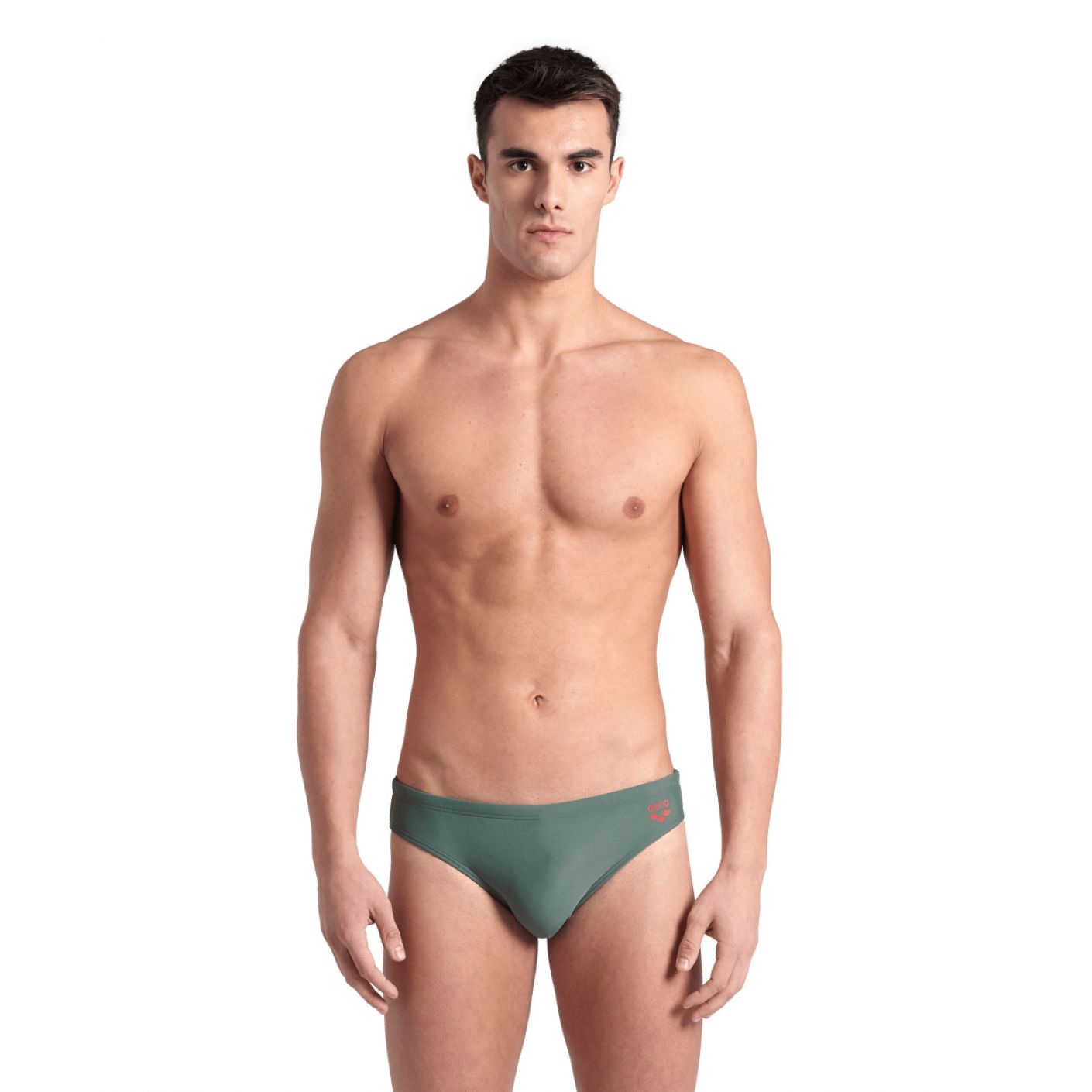 Arena Costume Santamarias Brief Sage/FluoRed