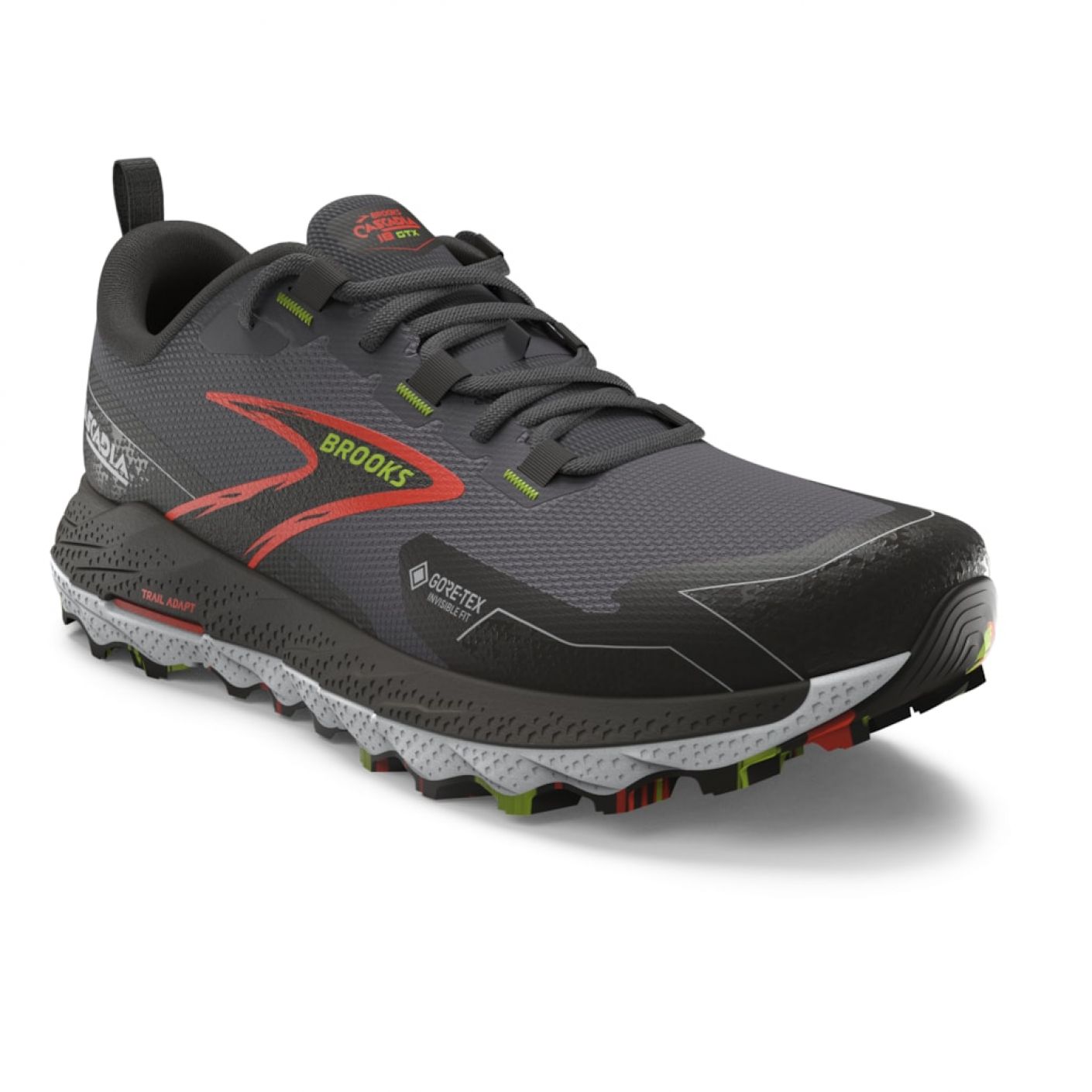 Brooks Cascadia 18 GTX Blackened Pearl/Black/Tomato da Uomo