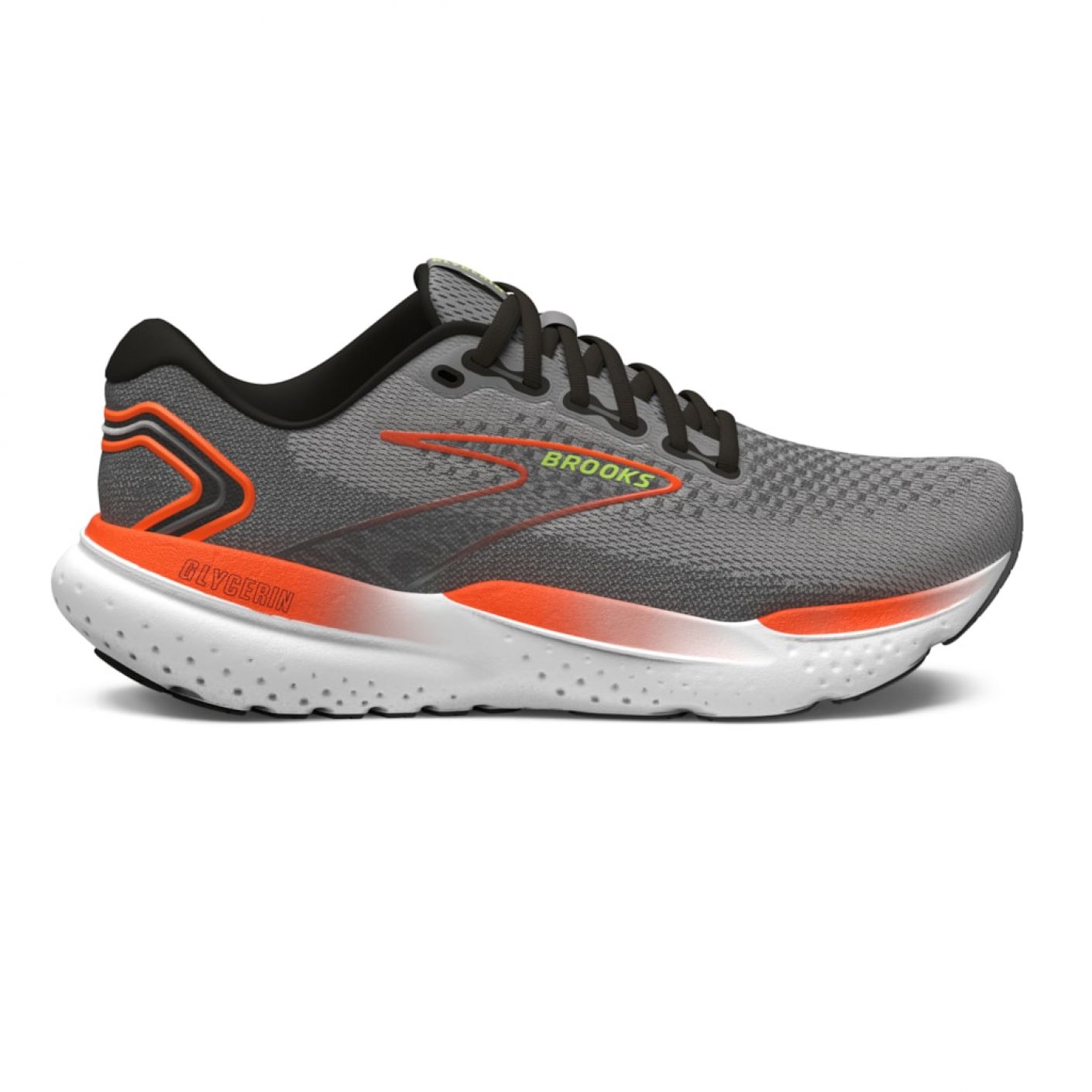 Brooks Glycerin 21 Grey/Mandarin Red/Green da Uomo