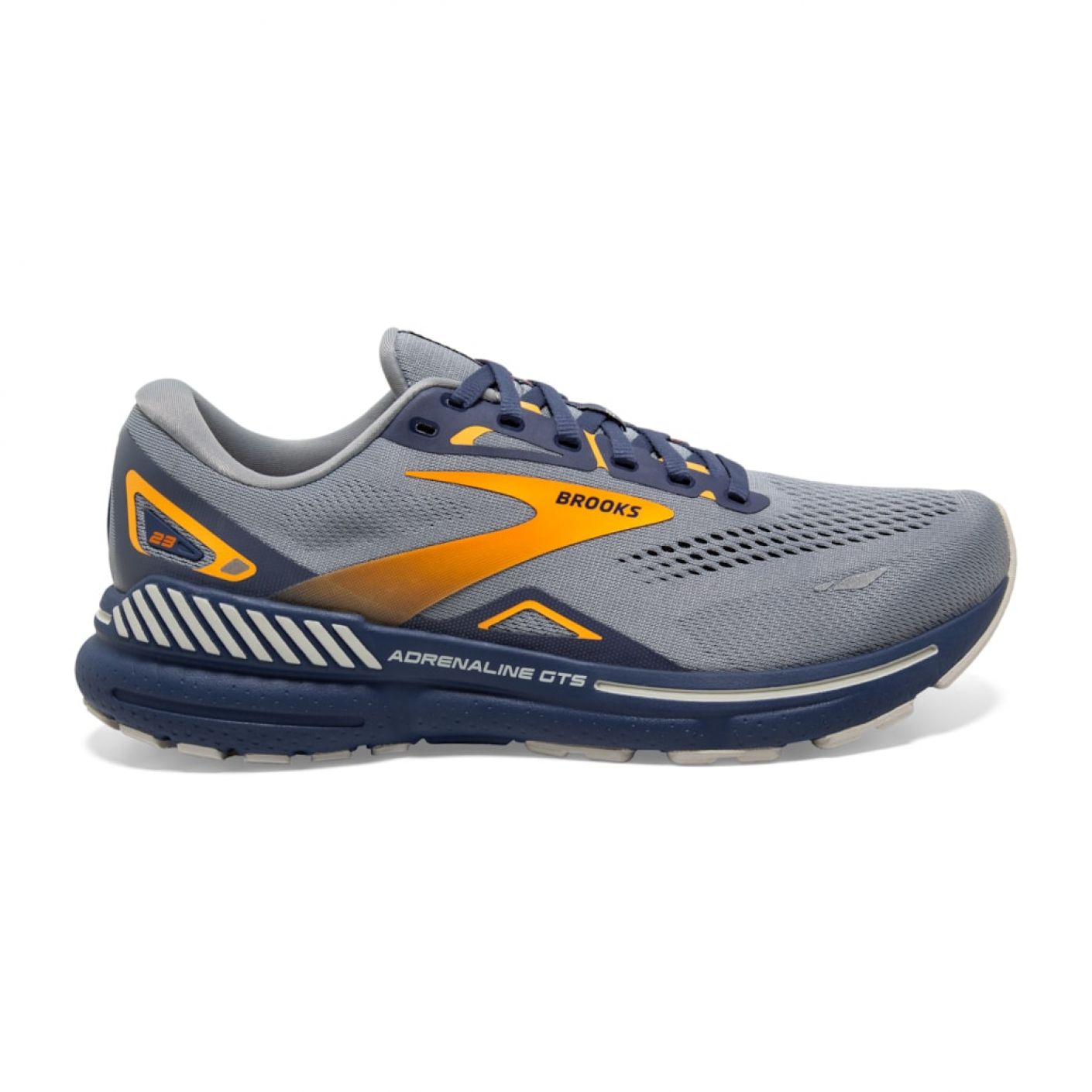 Brooks Adrenaline GTS 23 Grey/Crown Blue/Orange da Uomo