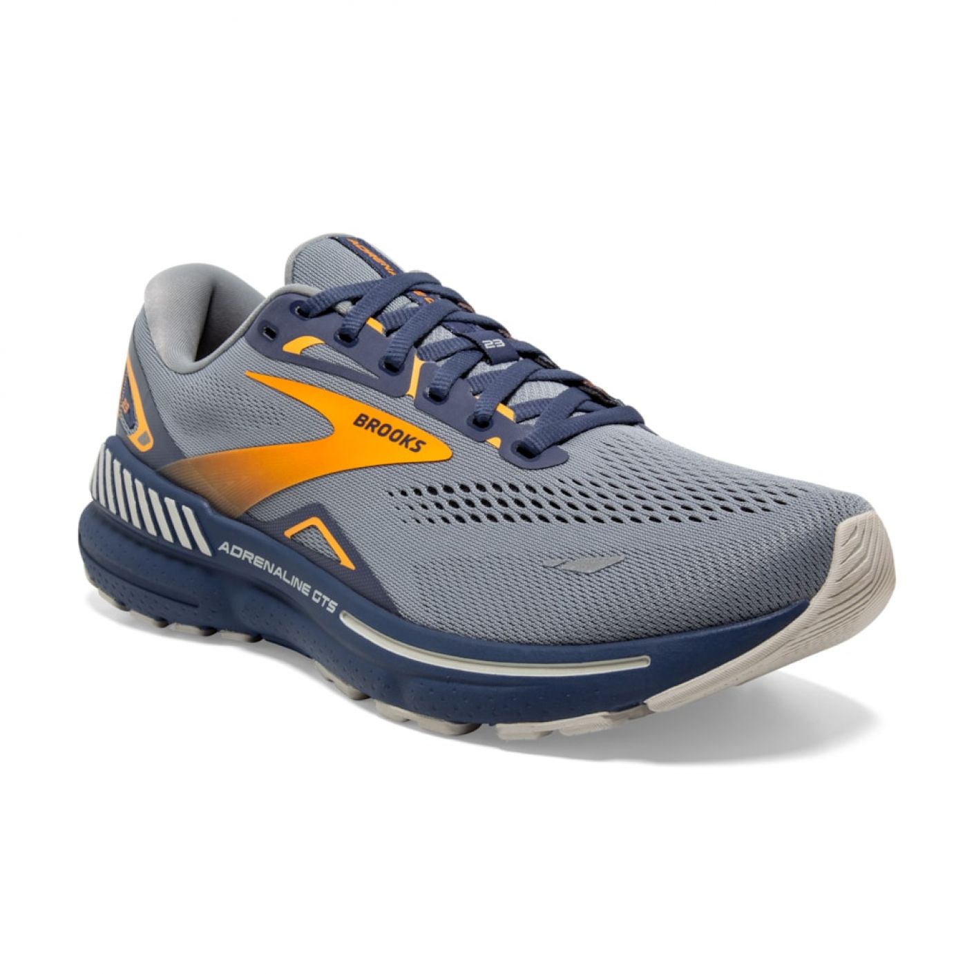 Brooks Adrenaline GTS 23 Grey/Crown Blue/Orange da Uomo