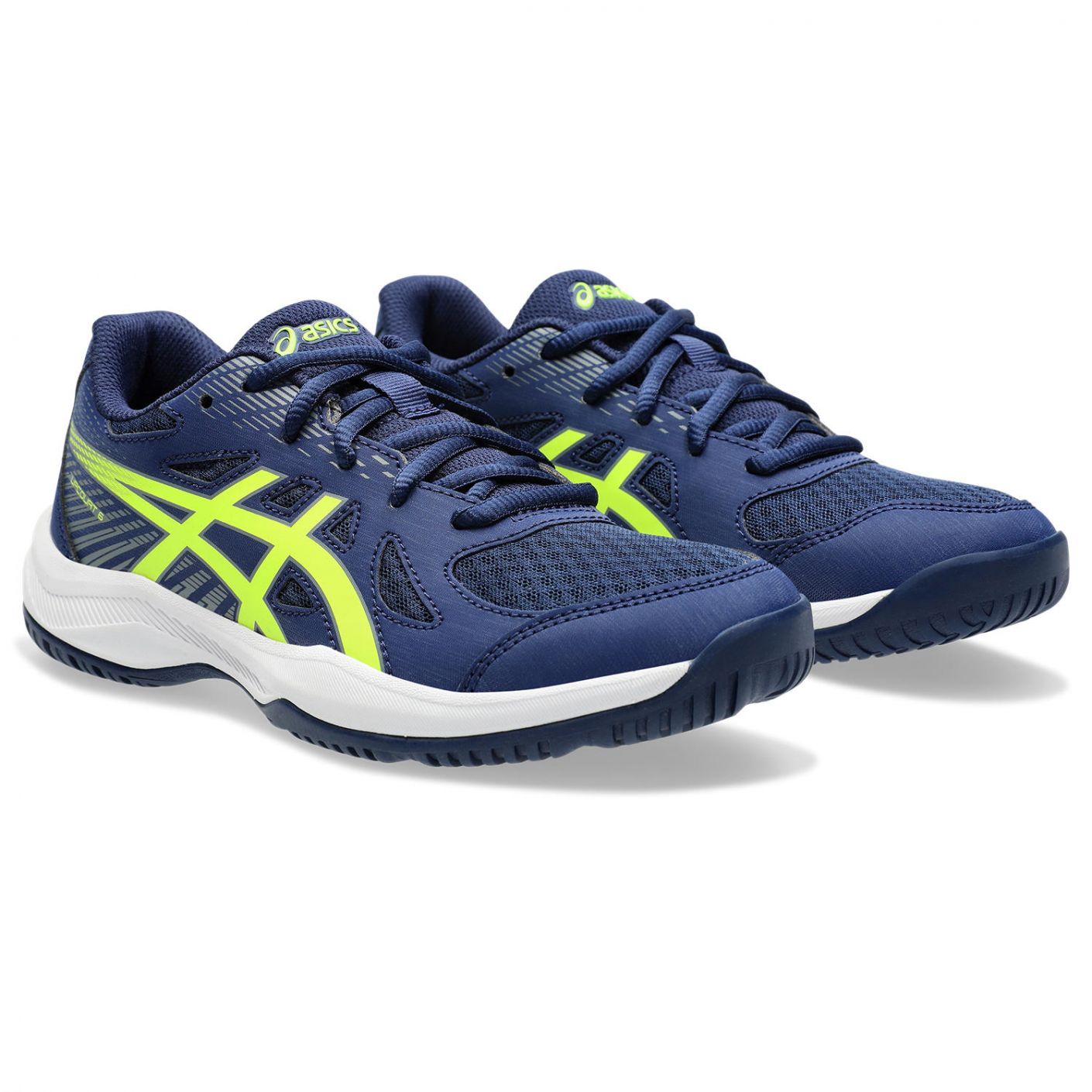 Asics Upcourt 6 GS Blau Weite/Sicherheitsgelb