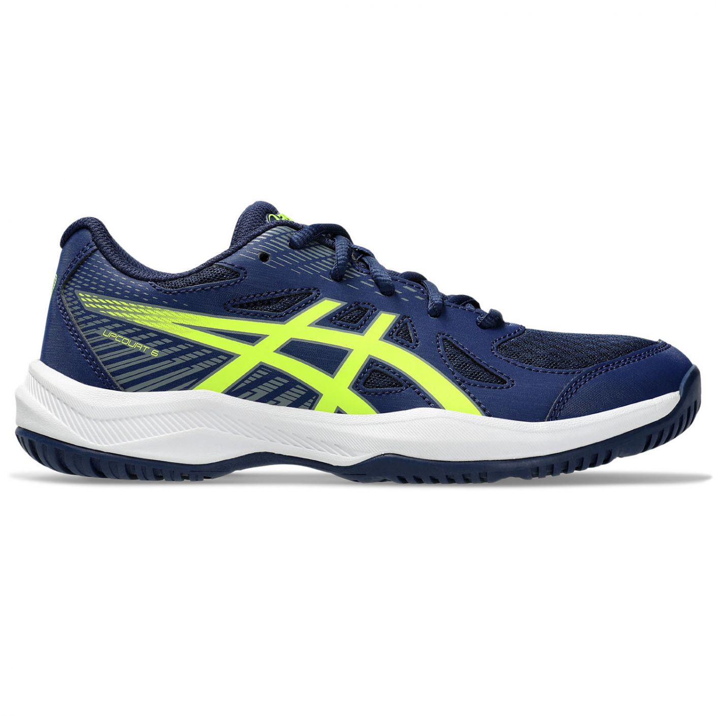 Asics Upcourt 6 GS Blau Weite/Sicherheitsgelb