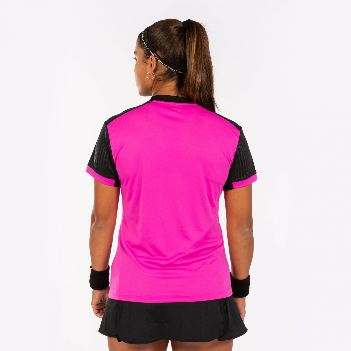 Joma T-Shirt Montreal Rosa Fluo/Nero da Donna