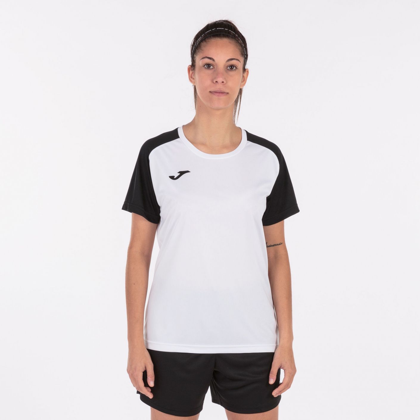 Joma Academy IV Damen T-Shirt, Weiß/Schwarz