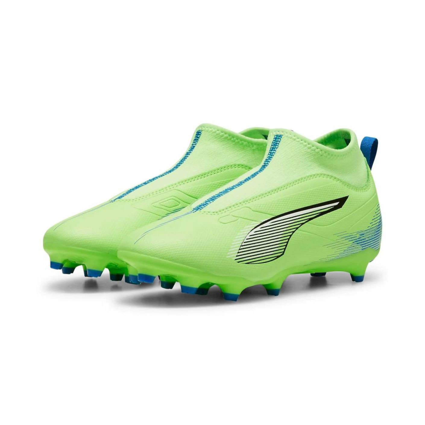 Puma Ultra 5 Match+ Laceless fg/ag Junior Fizzy Apple-PUMA White-Bluemazing