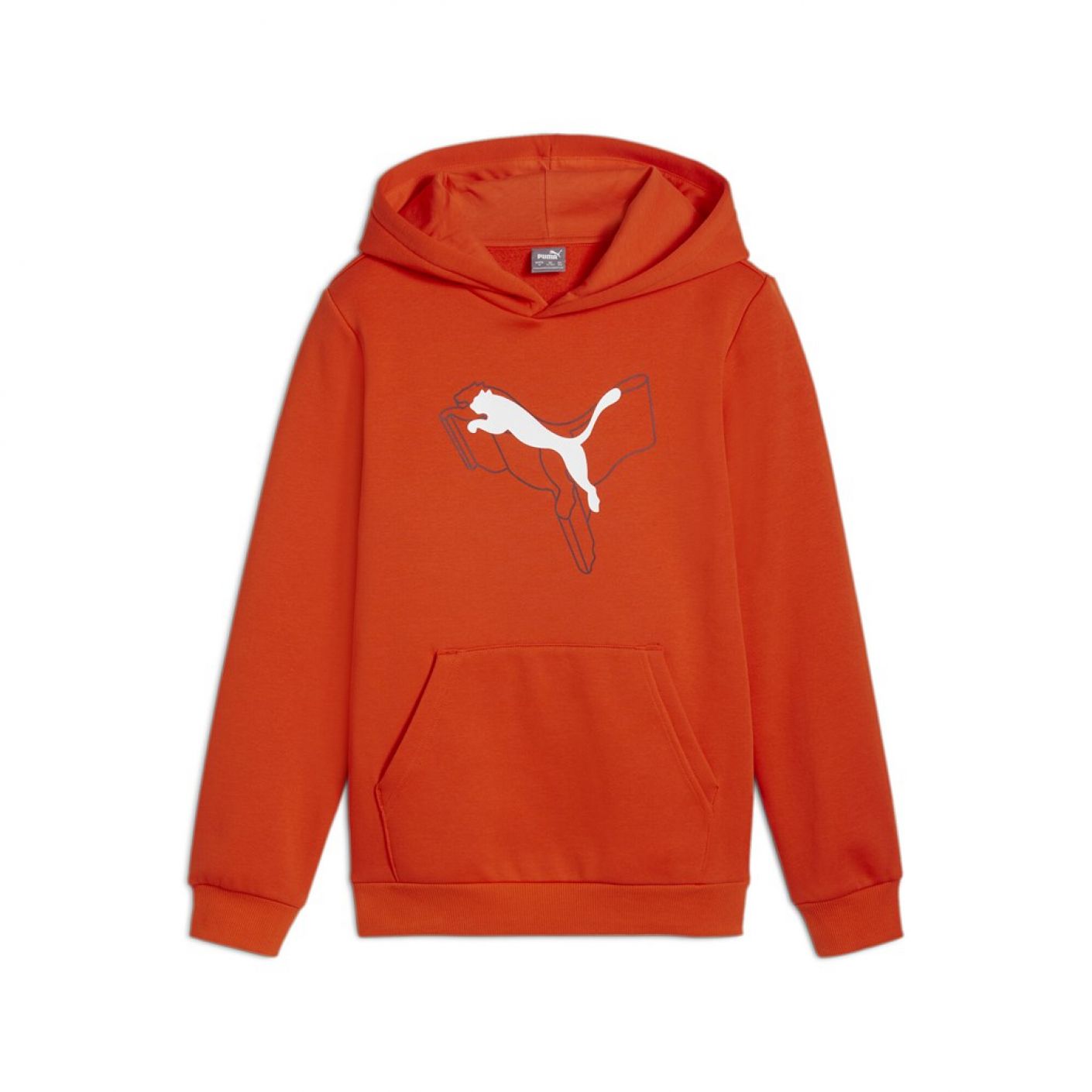 Puma Felpa con cappuccio Essential+ Logo Lab Cat Rossa da Bambino