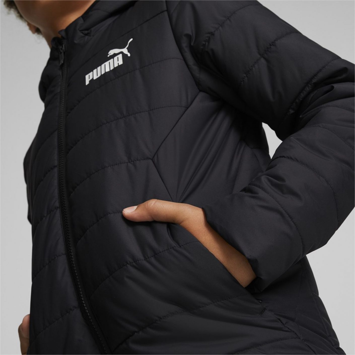 Puma Ess hooded padded jacket Black da Bambino