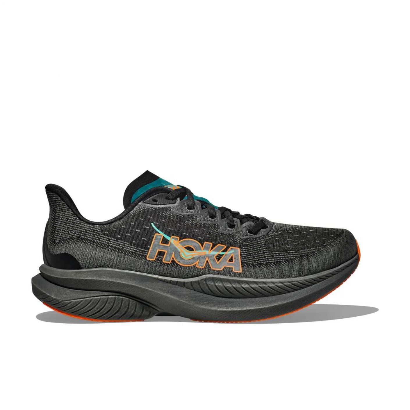 Hoka Mach 6 Black/Electric Tangerine da Uomo