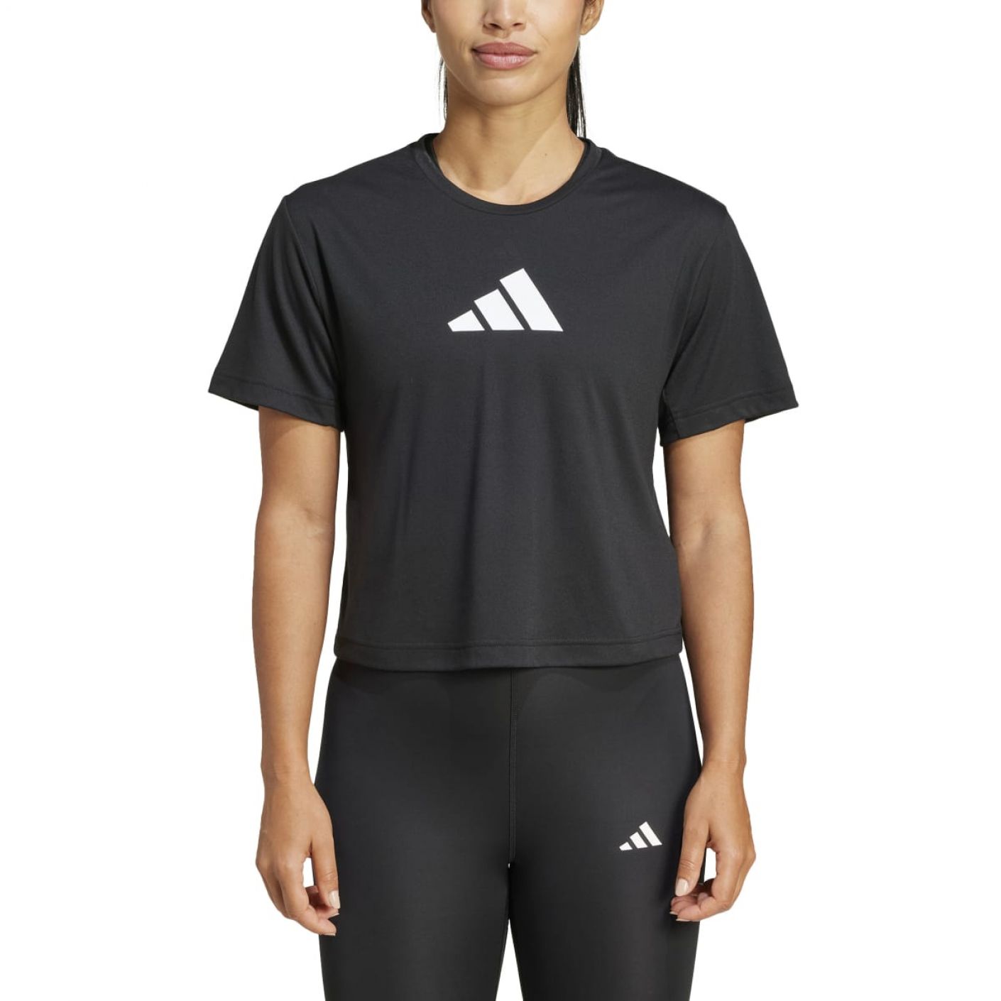 Adidas Adidas Train Essentials Big Performance Logo Training T-Shirt Black da Donna