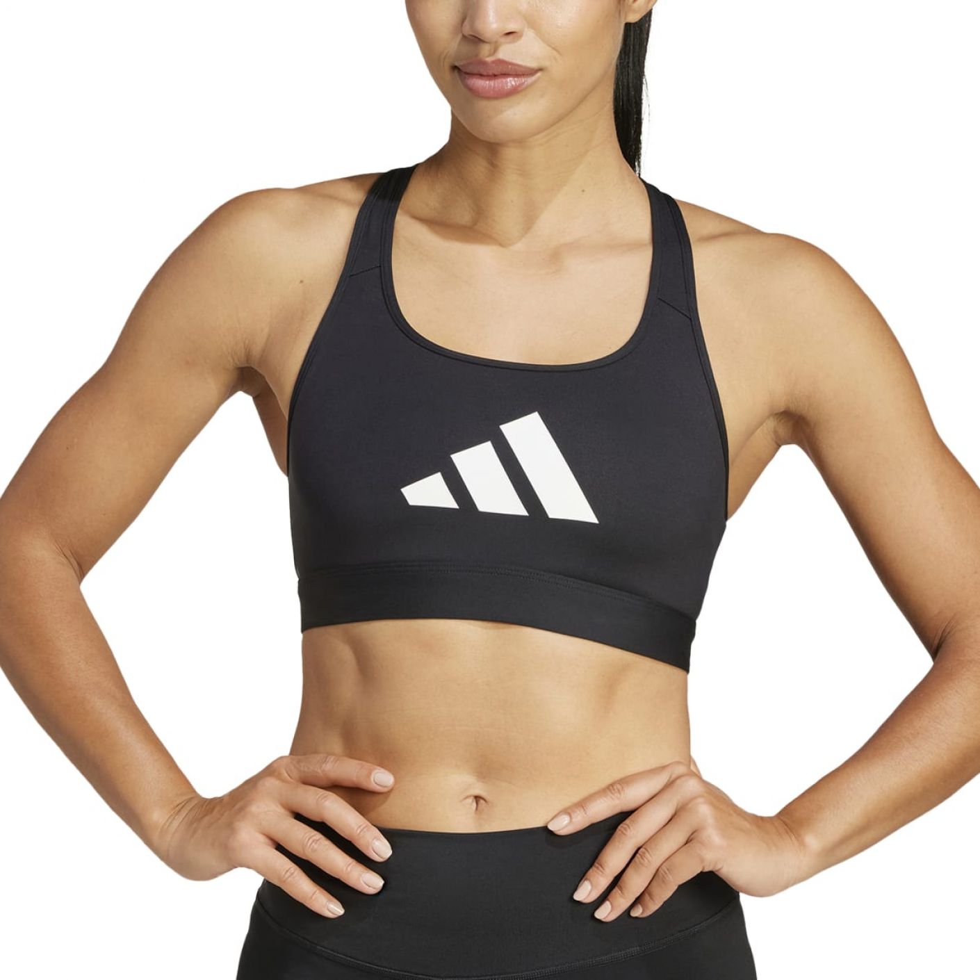 Adidas Powerreact Big Logo Graphic Bra Black