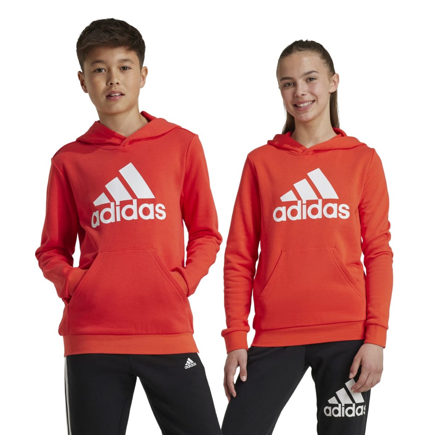 Adidas Unisex Big Logo Essentials Cotton Hoodie Brired/White da Ragazzi