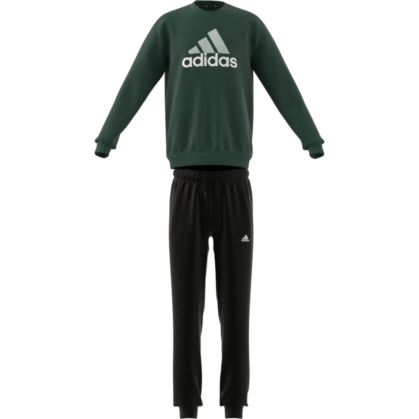 Adidas Junior Essentials Big Logo Fleece Tracksuit Cgreen