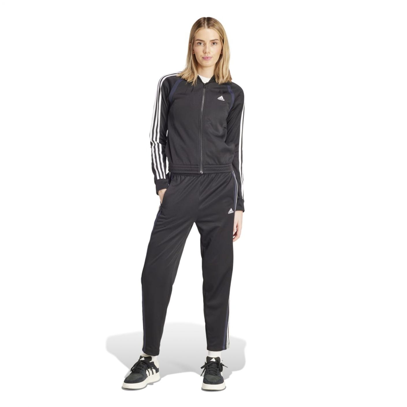 Adidas Teamsport Tracksuit Black/White da Donna