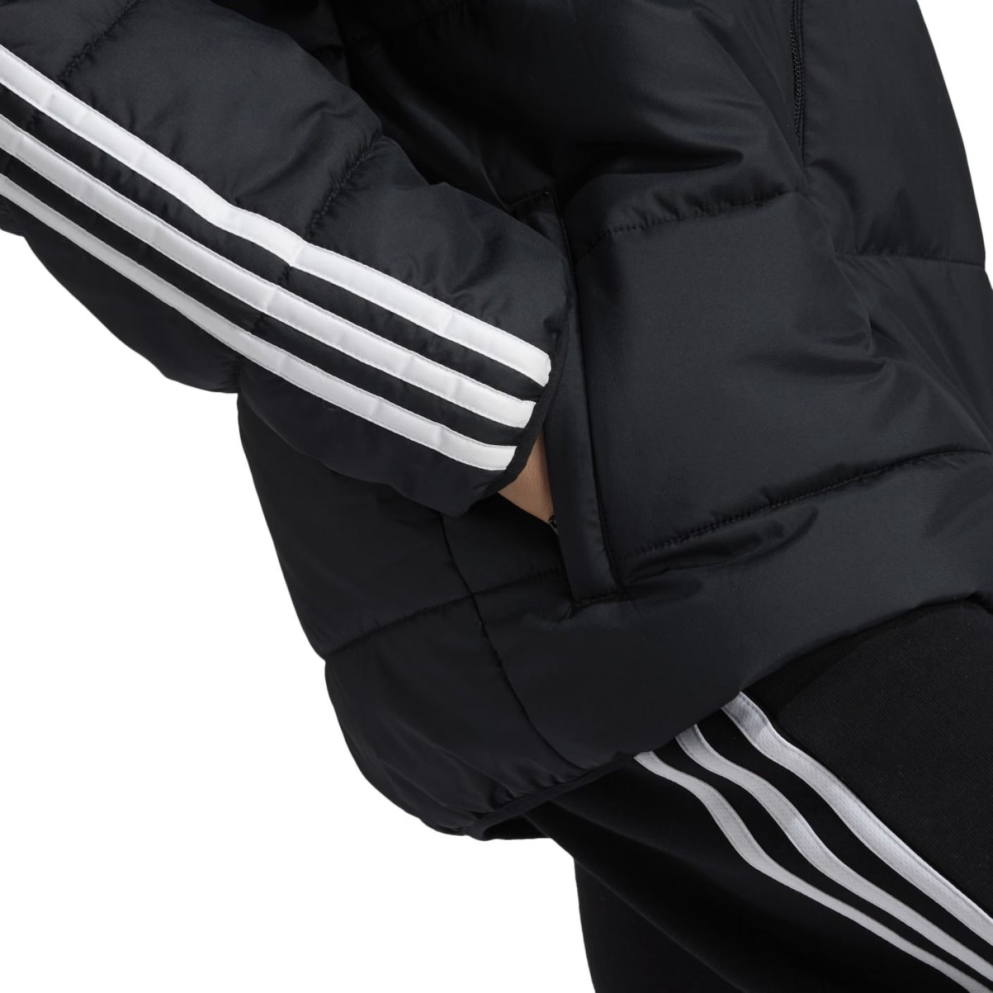 Adidas Essentials 3 Stripes Padded Jacket Black/White da Bambino