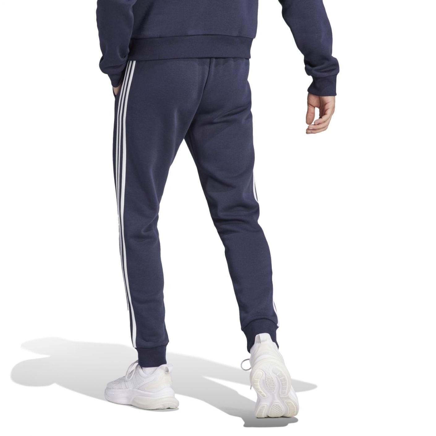 Adidas Essentials Fleece Tapered Cuff 3-Stripes Pants Legink da Uomo