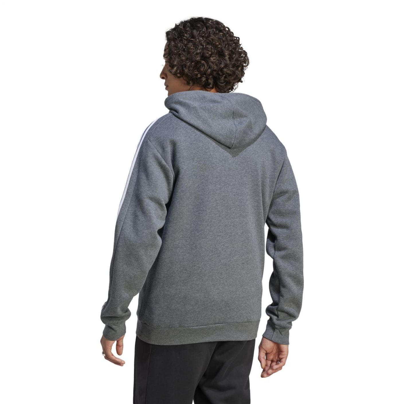 Adidas Essentials Fleece 3-Stripes Hoodie Dgreyh da Uomo