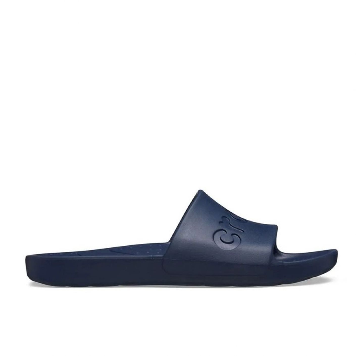 Crocs – Marineblaue Slide-Hausschuhe