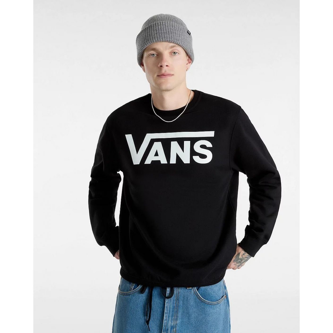 Vans Felpa girocollo Classic III Nera da Uomo