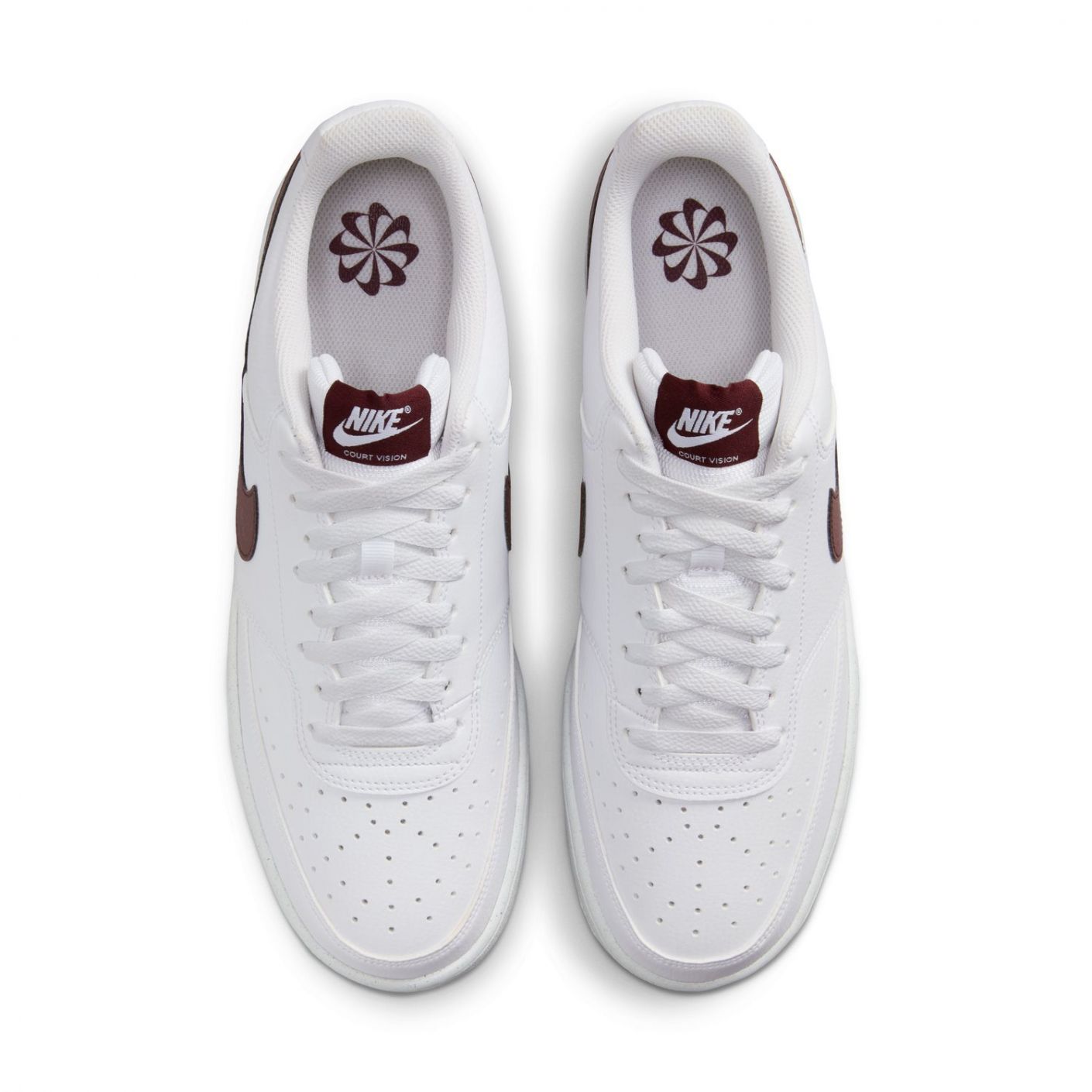 Nike Court Vision Low Next Nature White/Burgundy Crush