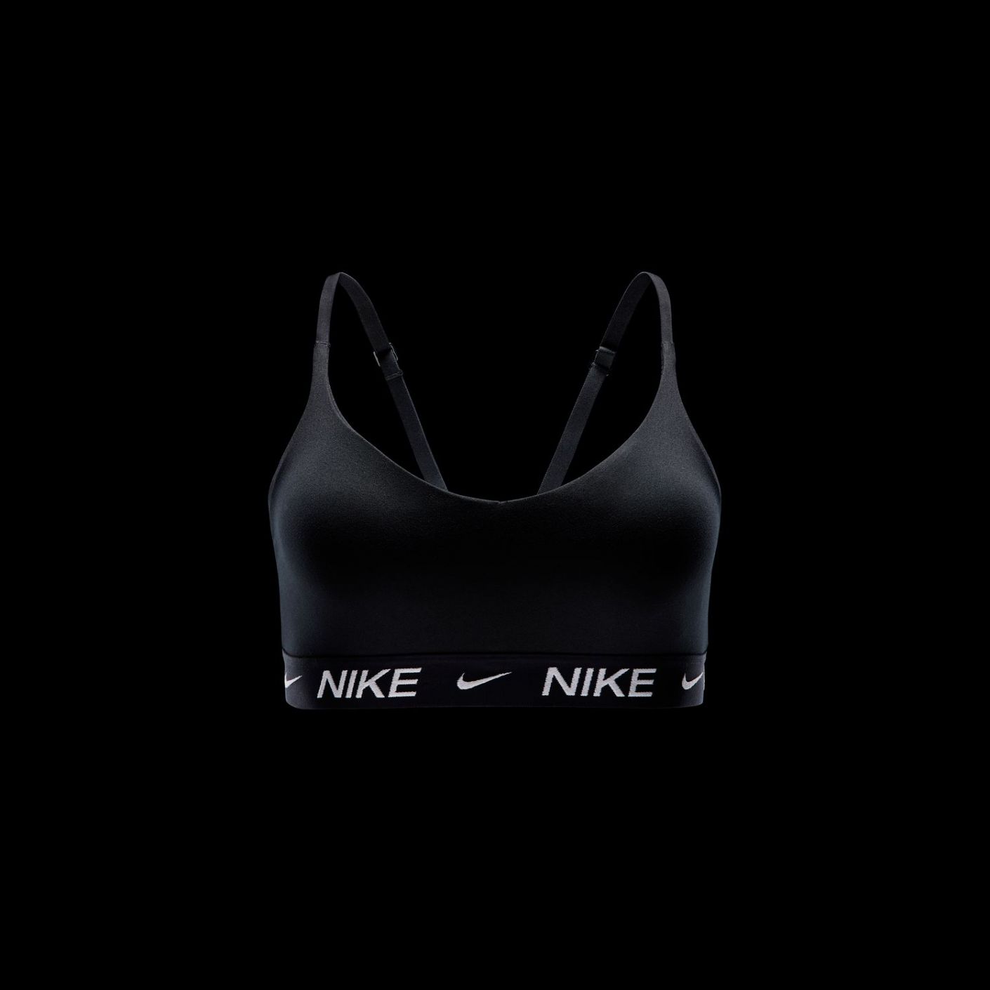 Nike Indy Light Support Bra Padded Adjustable – Women Black/Black/White