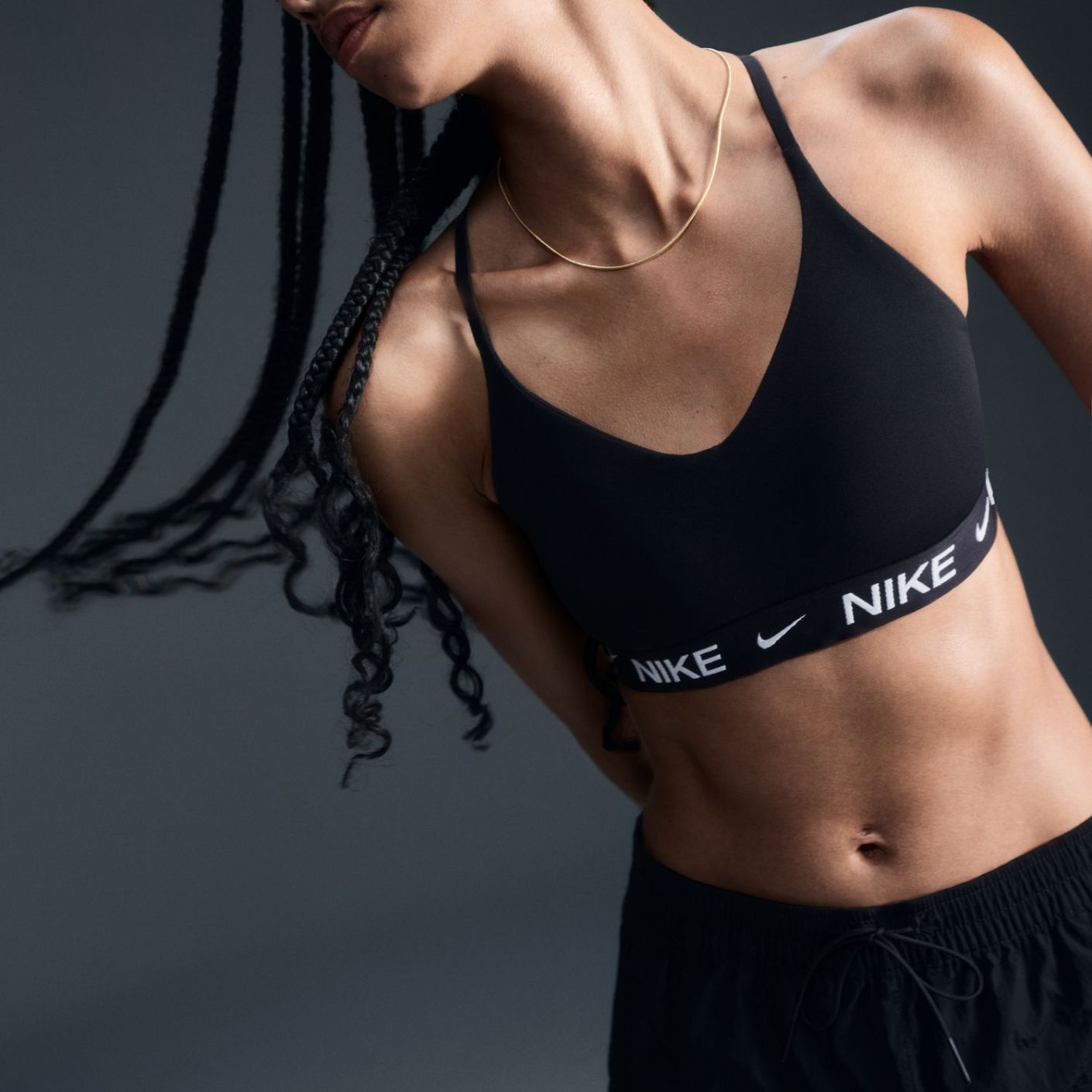 Nike Indy Light Support Bra Imbottito Regolabile  Donna Black/Black/White