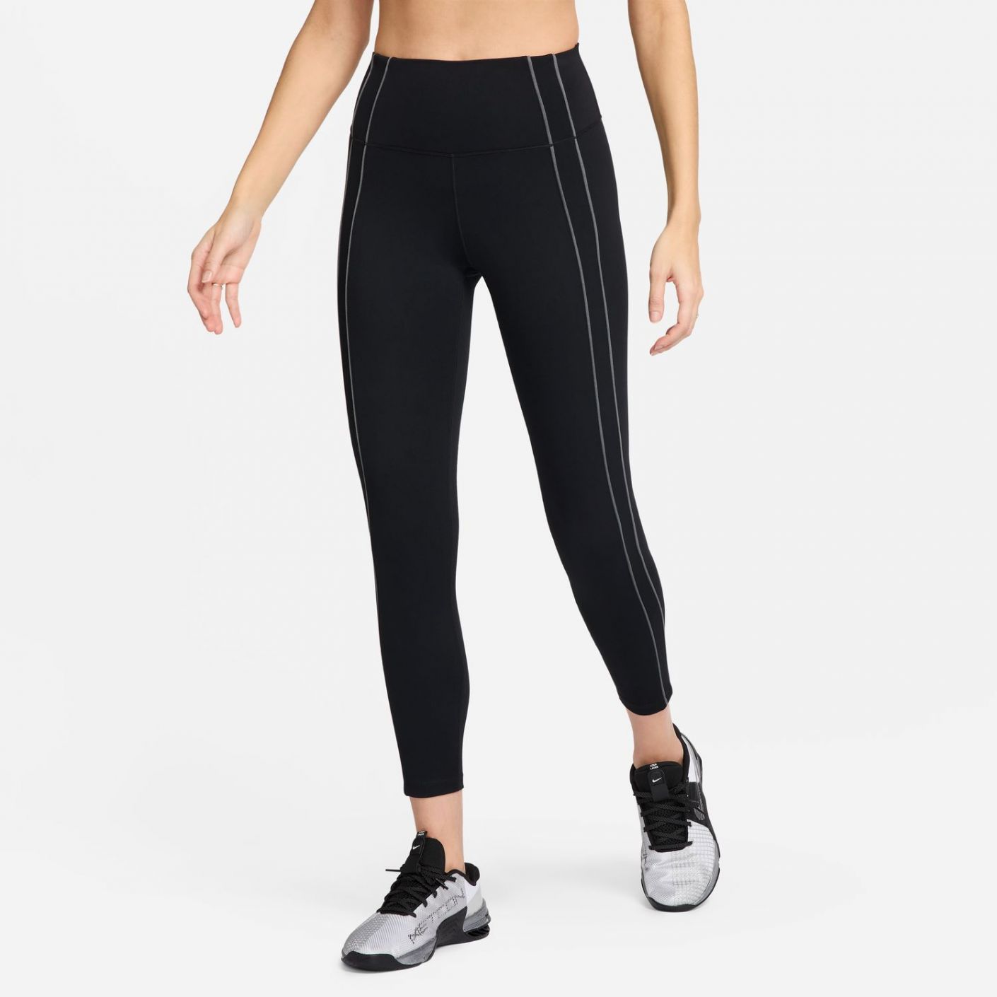 Nike One Leggings A 7/8 A Vita Alta  Donna Black/Iron Grey/Iron Grey/Black