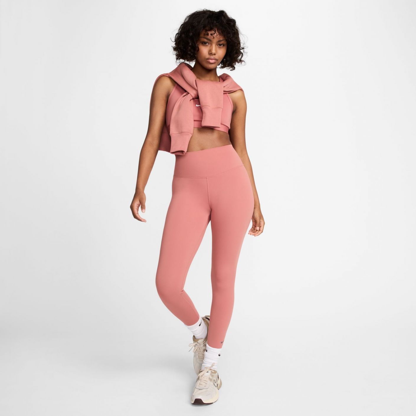 Nike One High-Waist Full-Length Leggings – Women Canyon Pink/Black