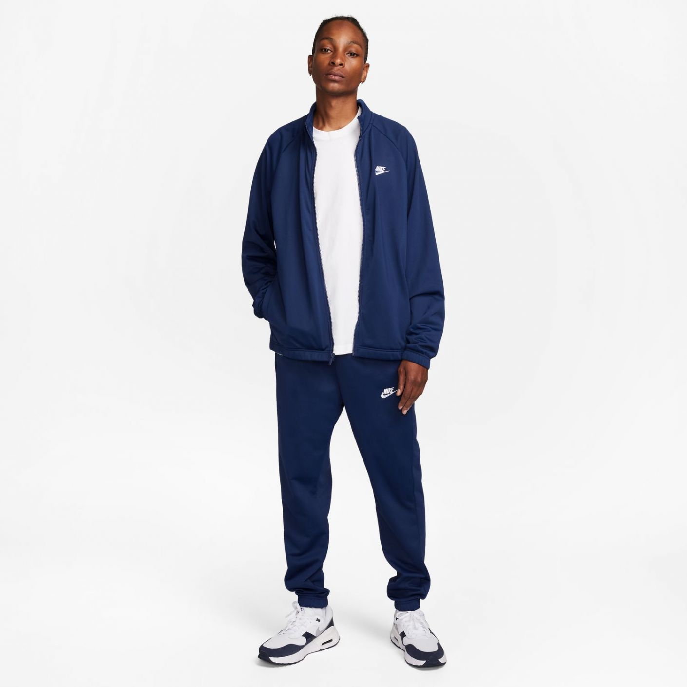 Nike Club Polyester Knit Tracksuit – Men Midnight Navy/White