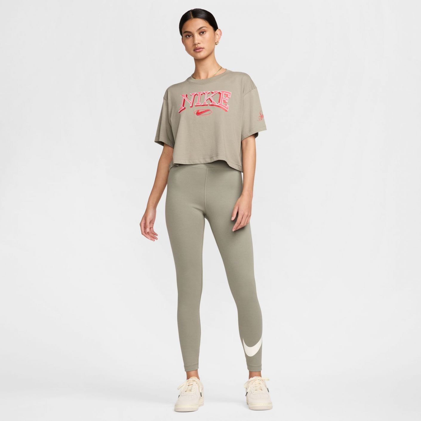 Nike Sportswear Classics Leggings A Vita Alta Con Grafica  Donna Light Army/Sail