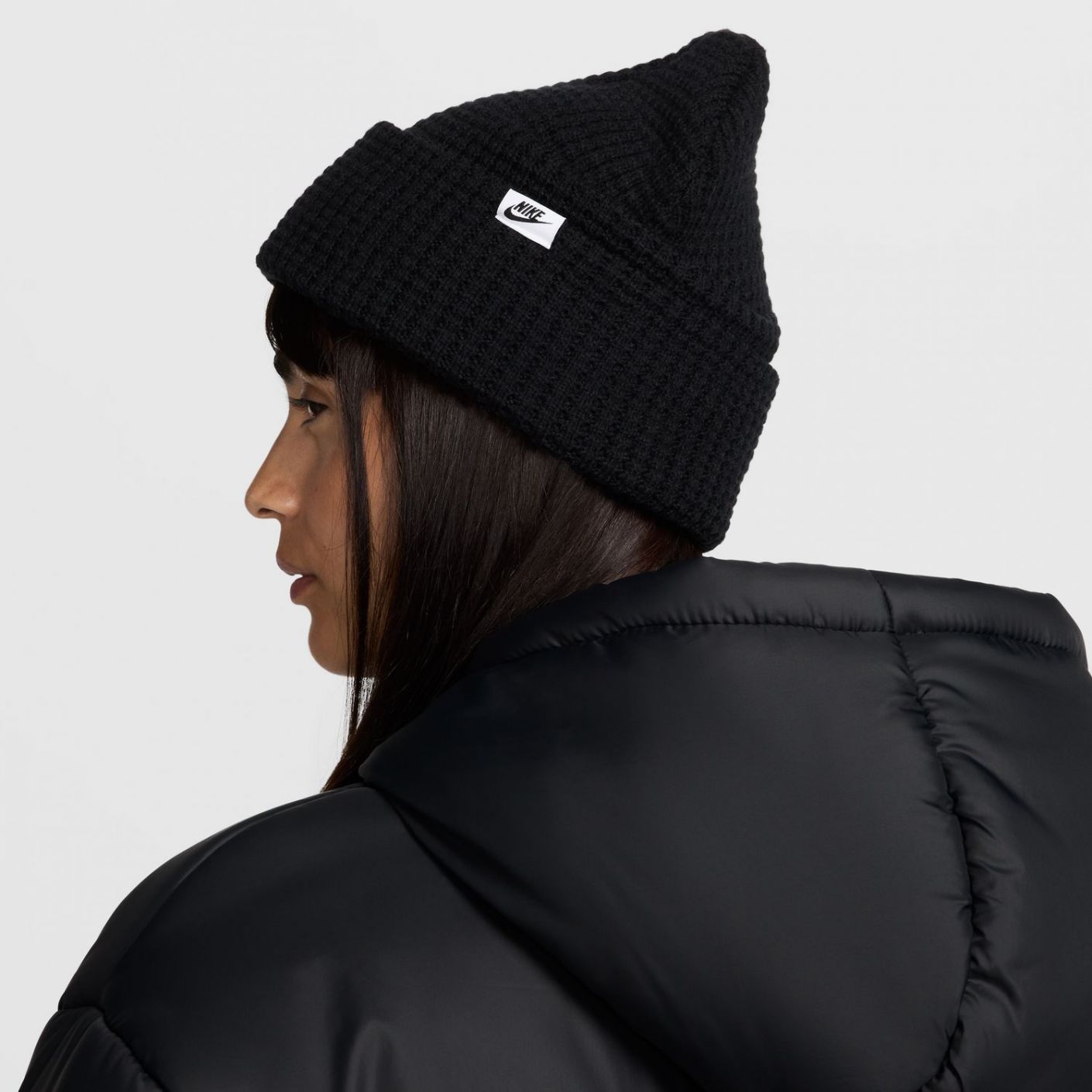 Nike Peak Waffle Knit Beanie Black