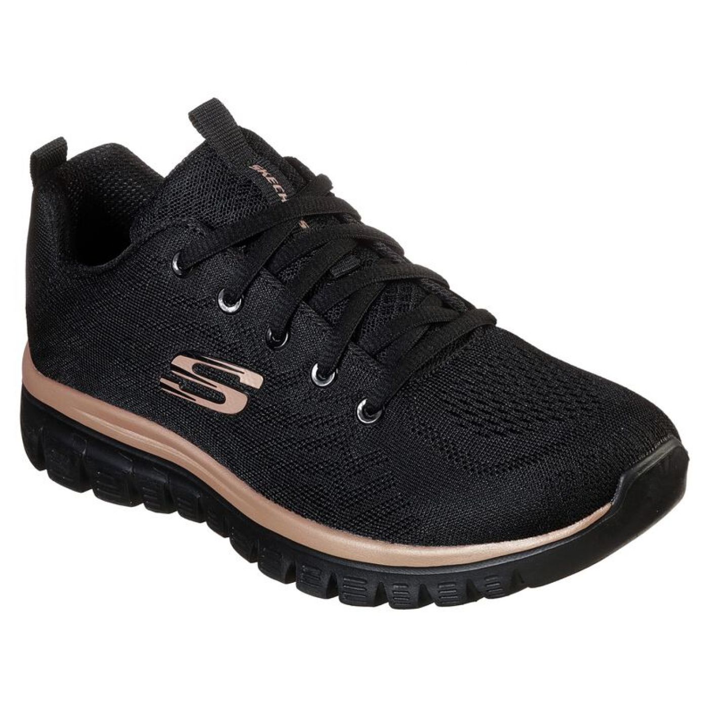 Skechers Graceful Get Connected Nero/Rosa Oro da Donna