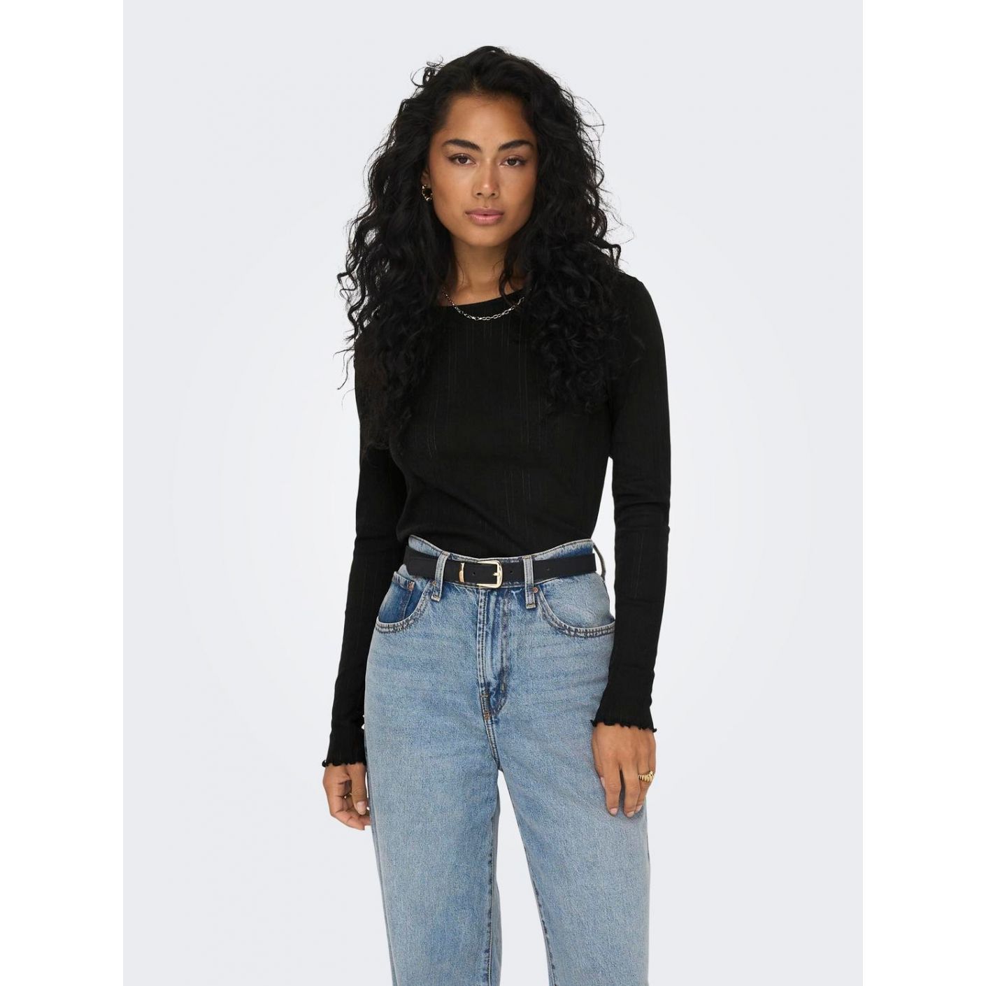 Only Damen Onlcarlotta Schwarzer Pullover