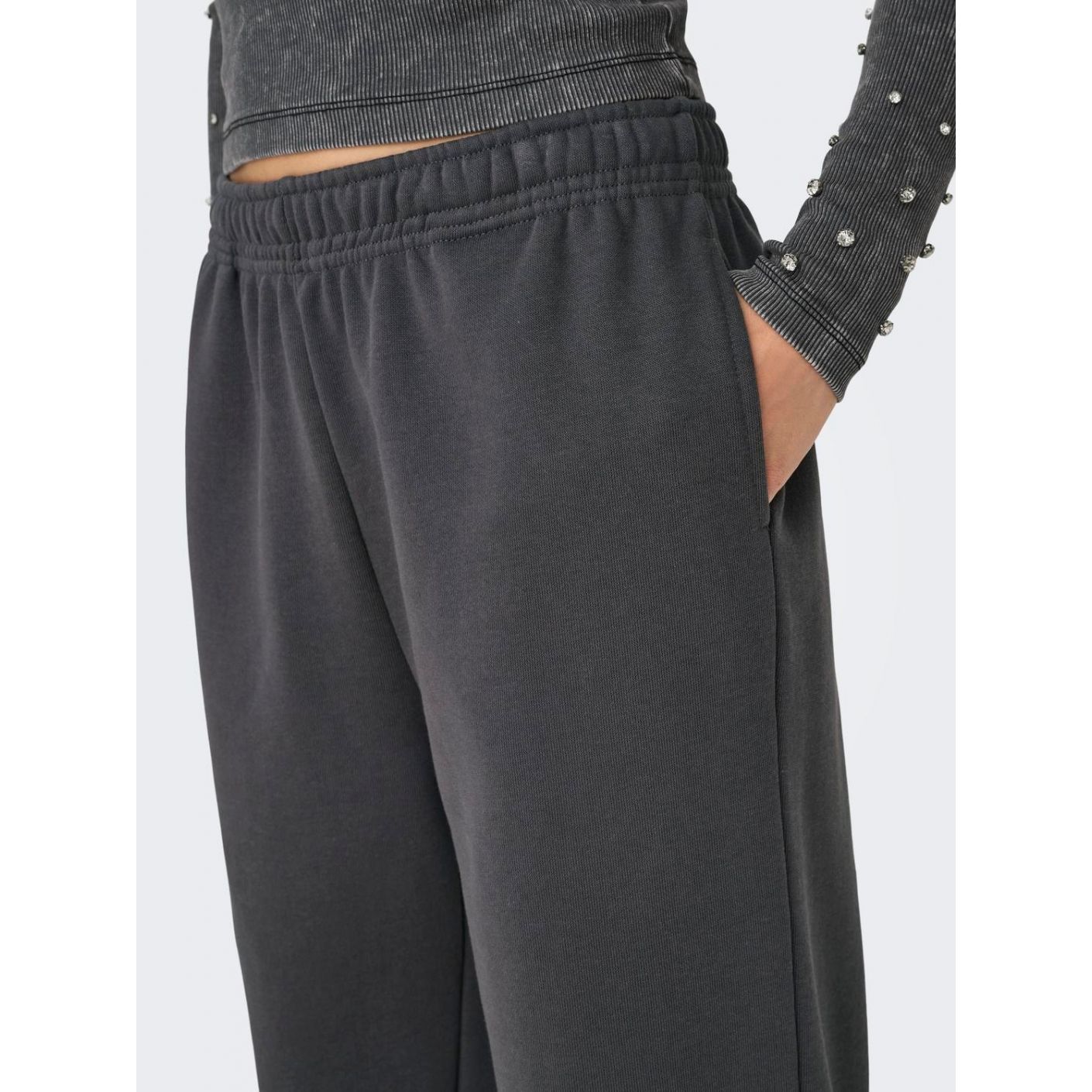 Only Pantaloni Onldaze vita media Grey/Magnet da Donna