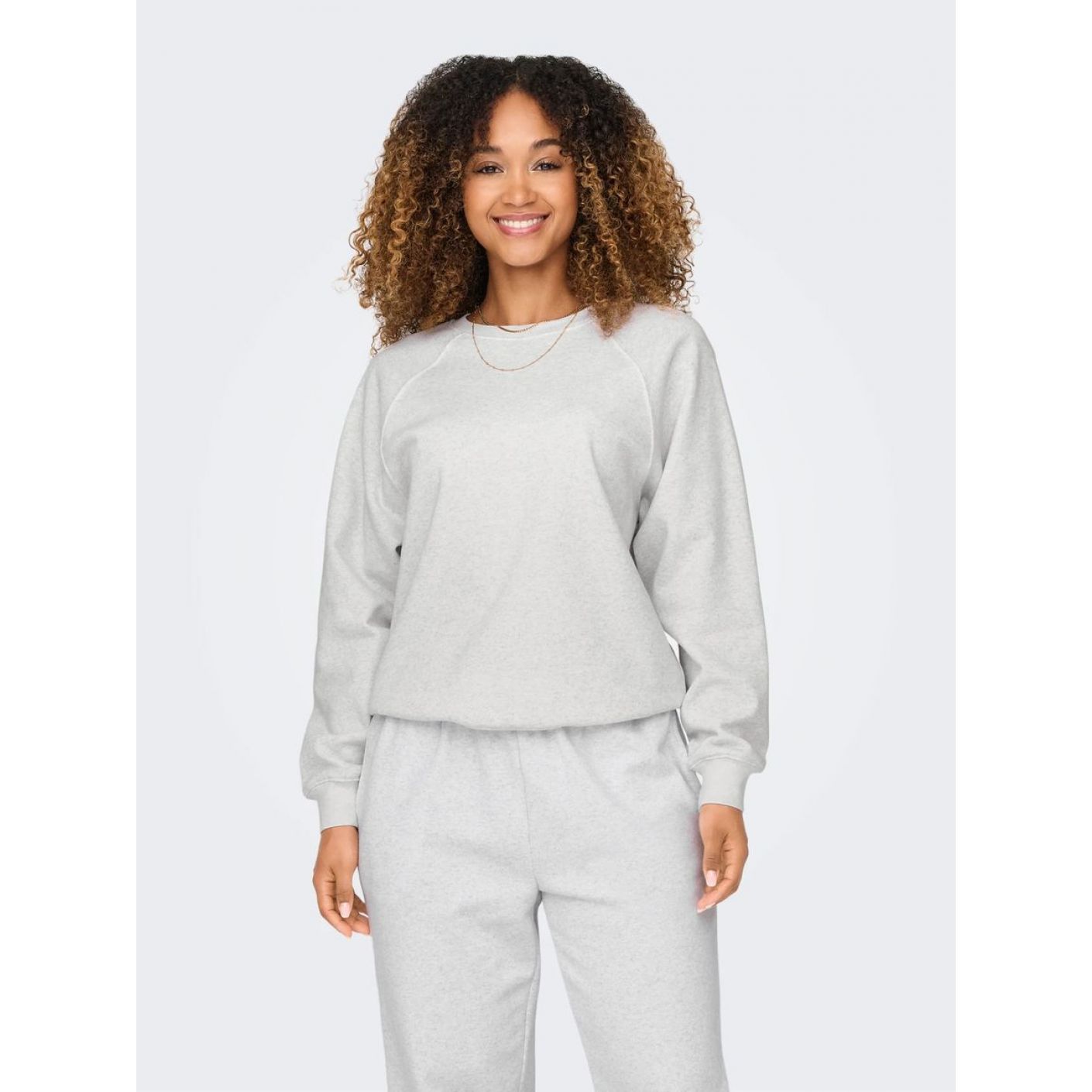 Only Felpa Onldaze Grey/Light Grey Melange da Donna