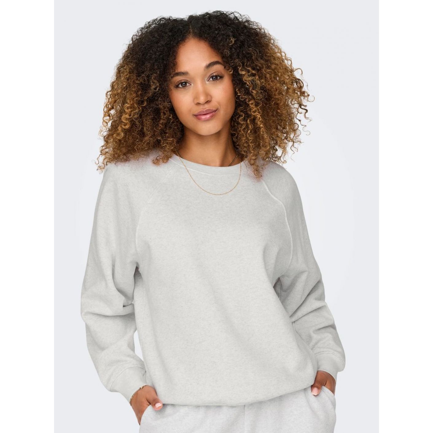 Only Felpa Onldaze Grey/Light Grey Melange da Donna