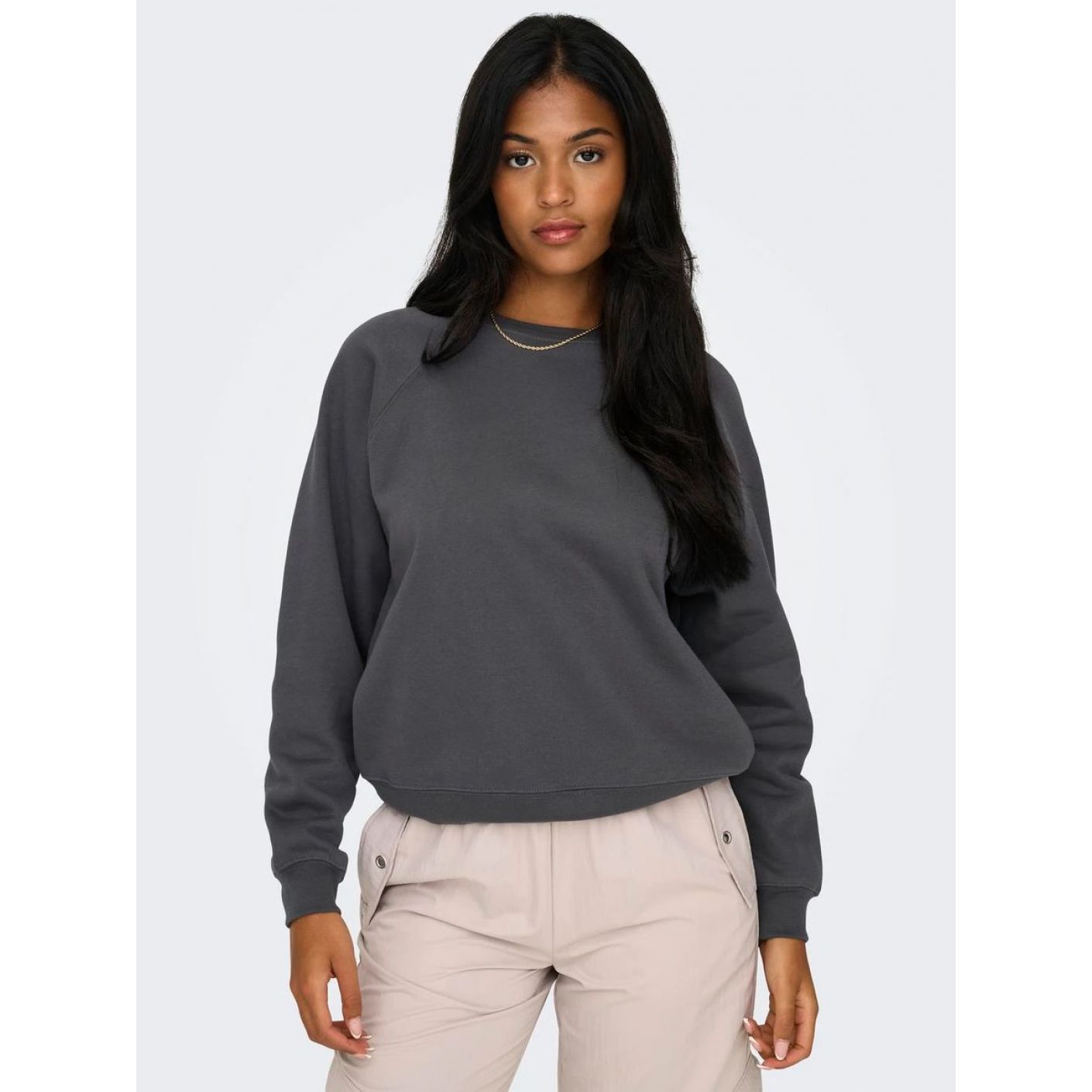 Only Felpa Onldaze Grey/Magnet da Donna