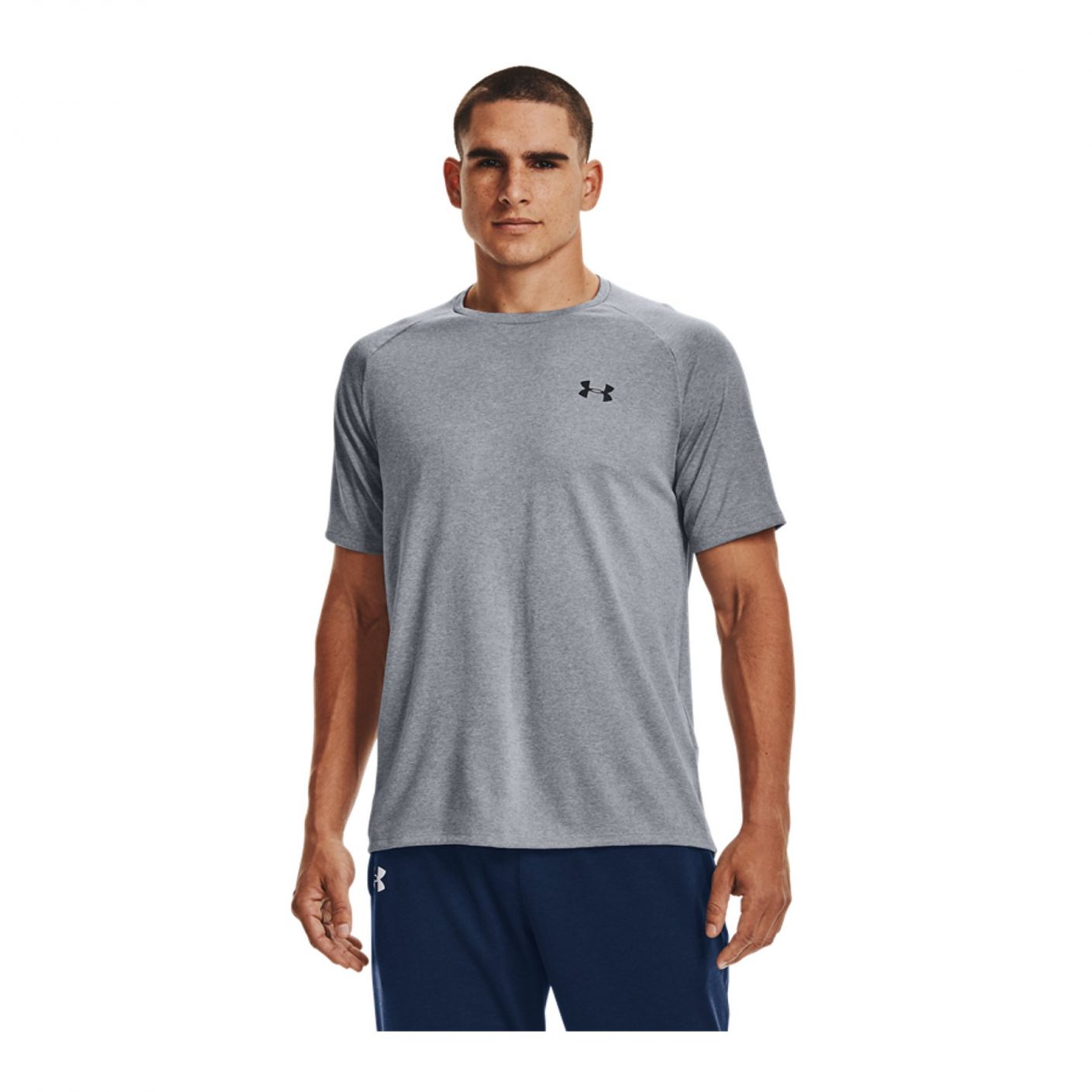 Under Armour T-Shirt Ua Tech 2.0 Steel Light Heather/Black da Uomo