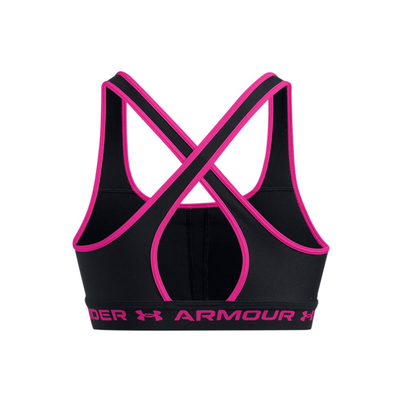 Under Armor Crossback Mid Bra Black/Rebel Pink