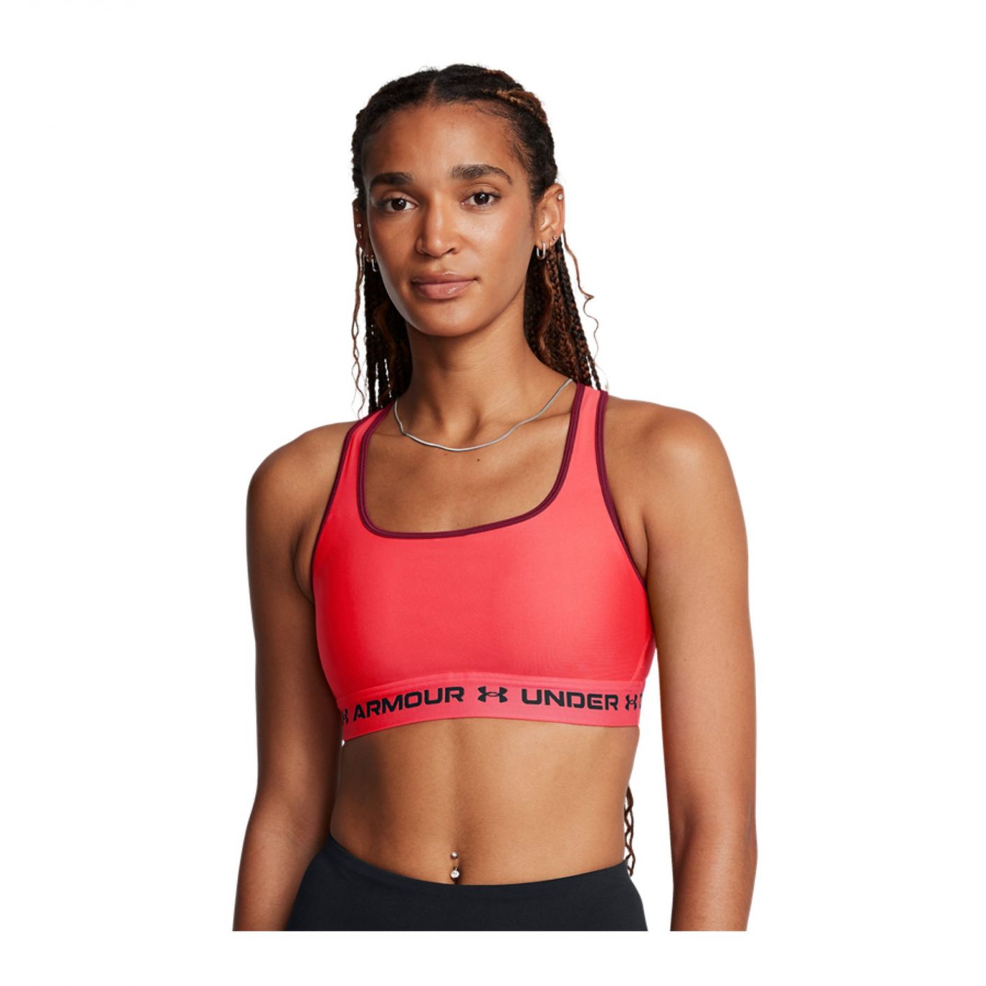 Under Armor Crossback Mid Bra Orange/Red