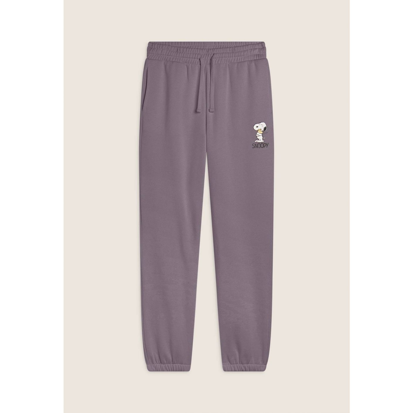 Freddy Pantalone jogger donna in felpa con piccola stampa Snoopy